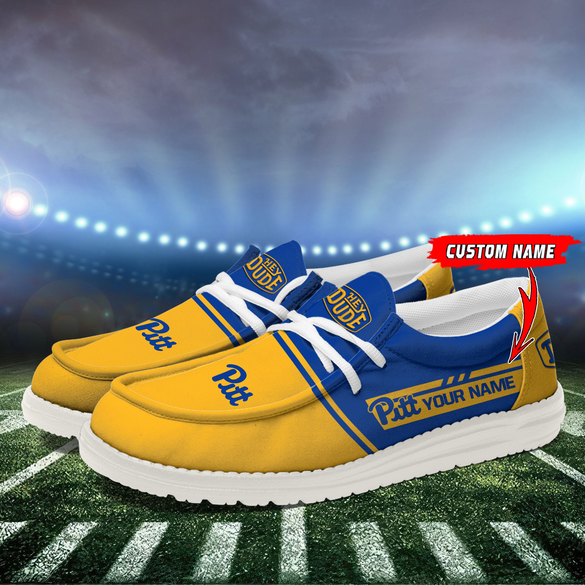 Pittsburgh Panthers Football Hey Dude Canvas Loafer Shoes For Men And Women - Image 3