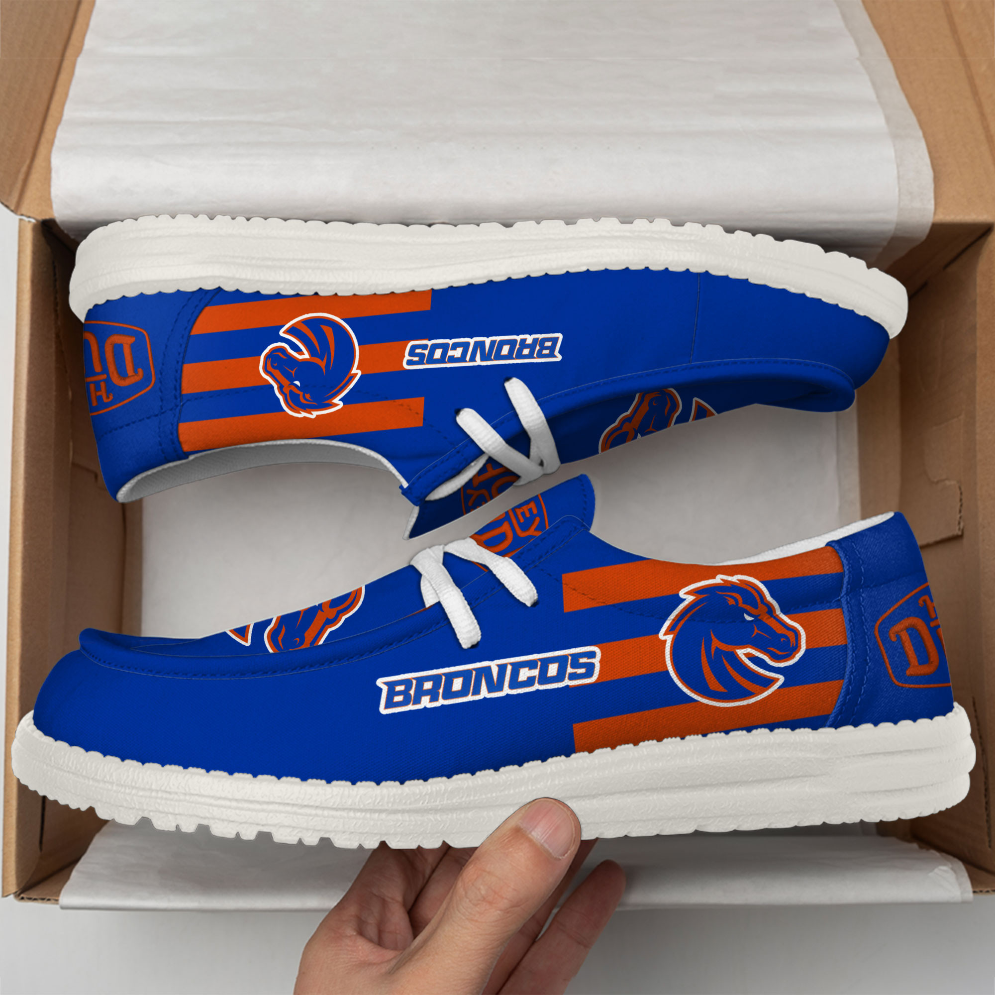 Boise State Broncos Hey Dude Canvas Loafer Shoes - Image 3