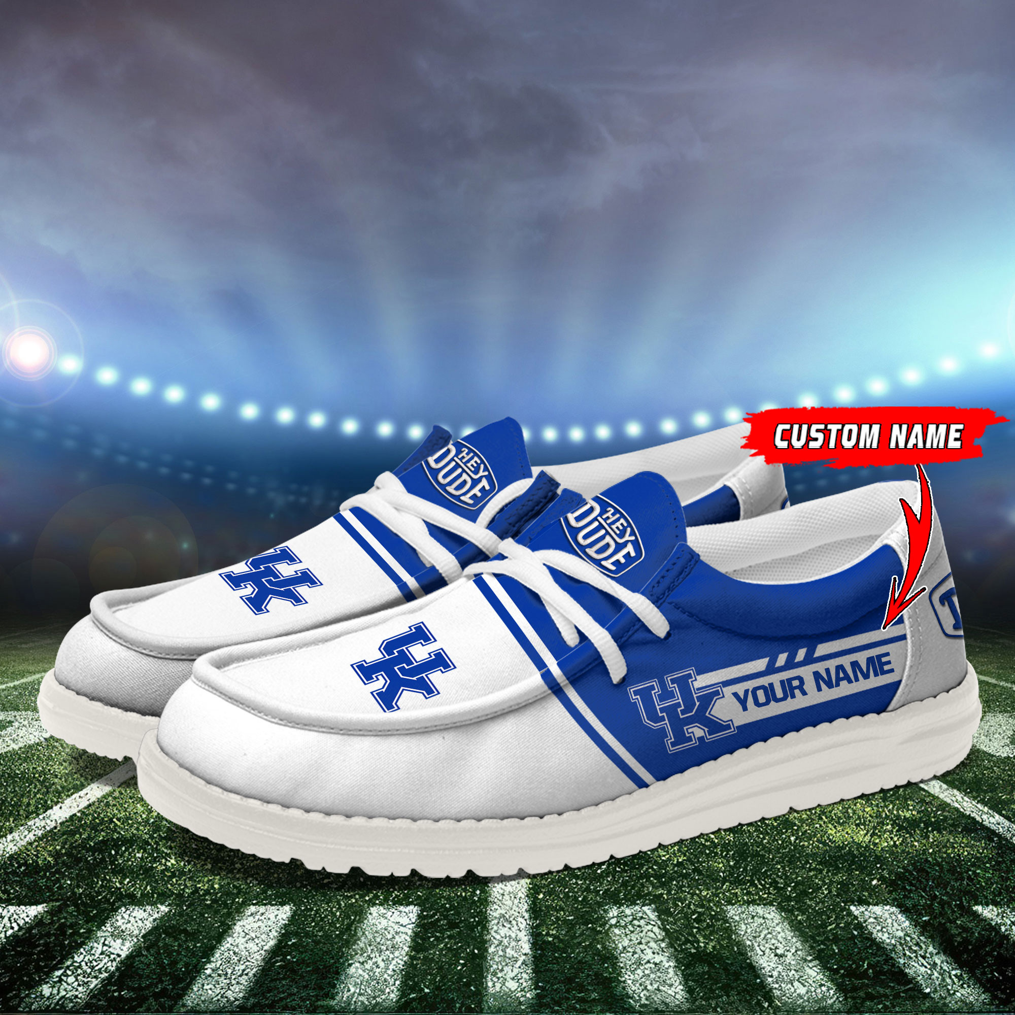 Kentucky Wildcats Football Hey Dude Canvas Loafer Shoes For Men And Women - Image 3