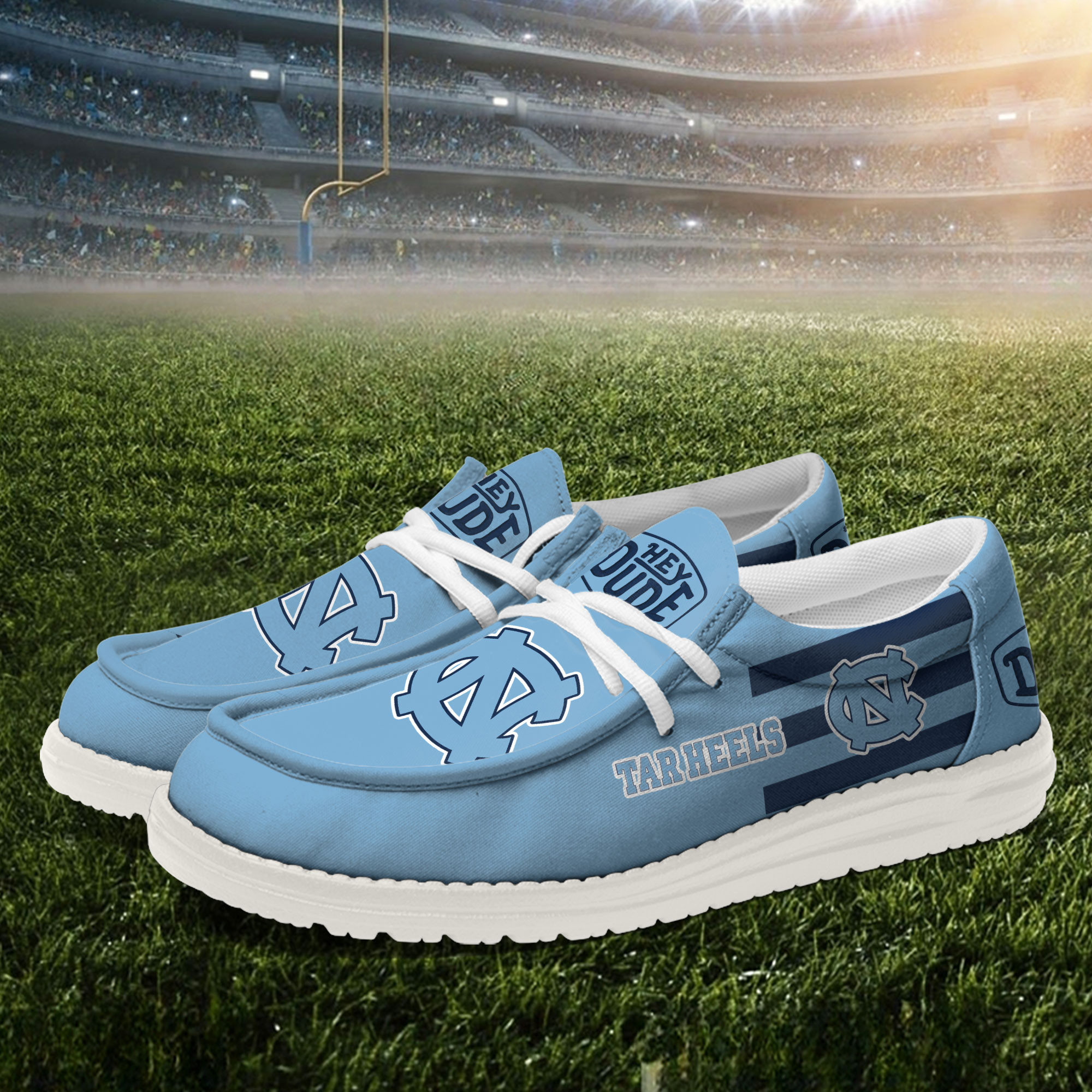 North Carolina Tar Heels Hey Dude Canvas Loafer Shoes - Image 2