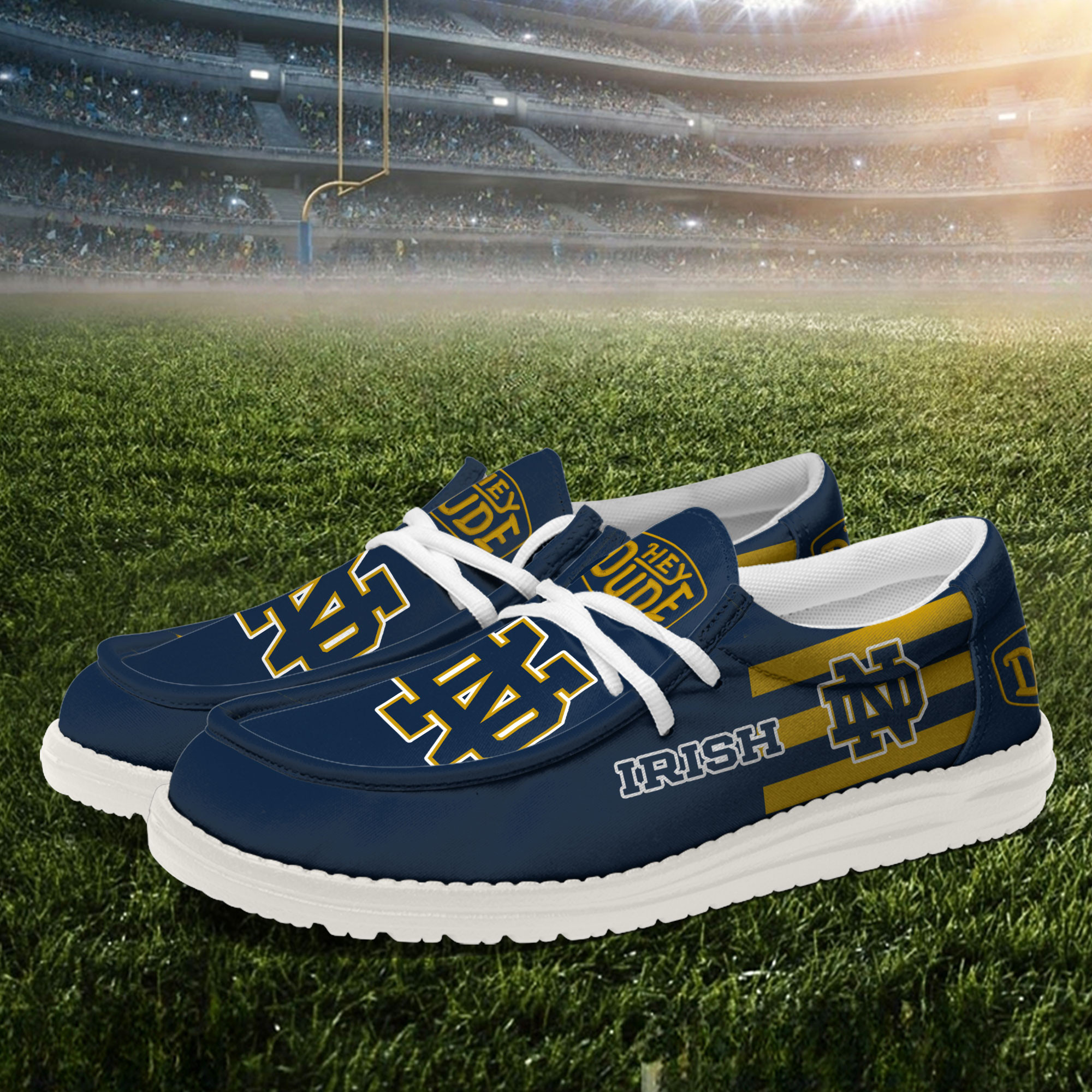 Notre Dame Fighting Irish Hey Dude Canvas Loafer Shoes - Image 2
