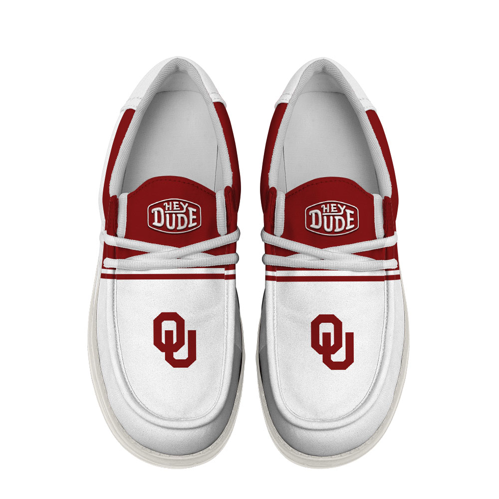 Oklahoma Sooners Football Hey Dude Canvas Loafer Shoes For Men And Women - Image 4