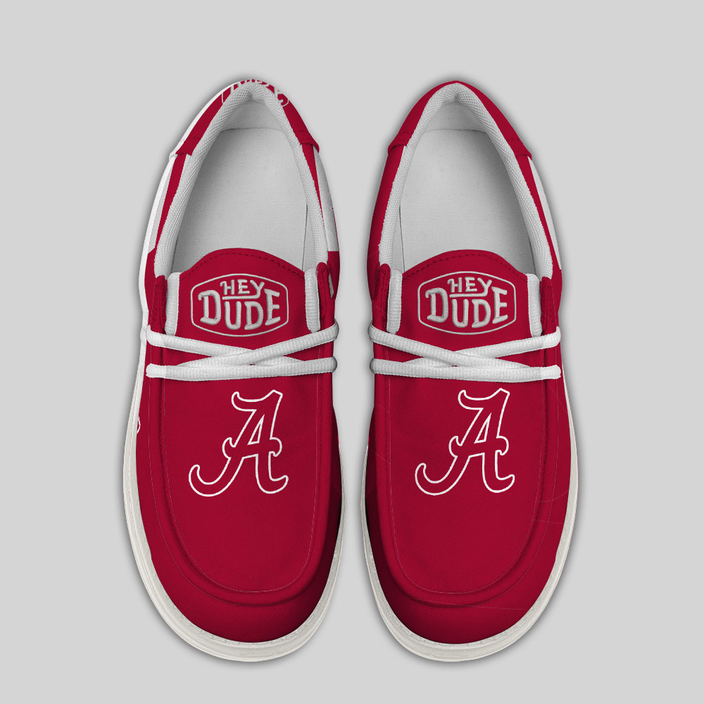 Alabama Crimson Tide Hey Dude Canvas Loafer Shoes - Image 4