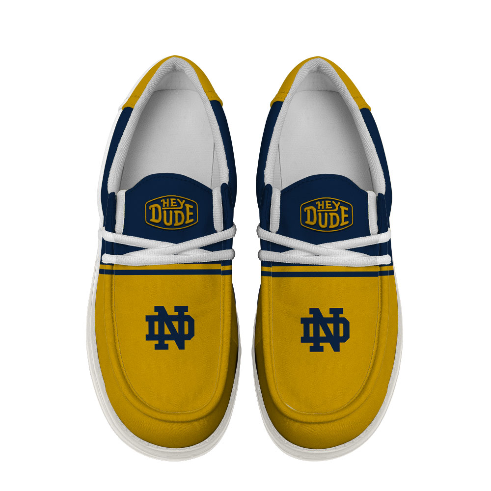 Notre Dame Fighting Irish Football Hey Dude Canvas Loafer Shoes For Men And Women - Image 4