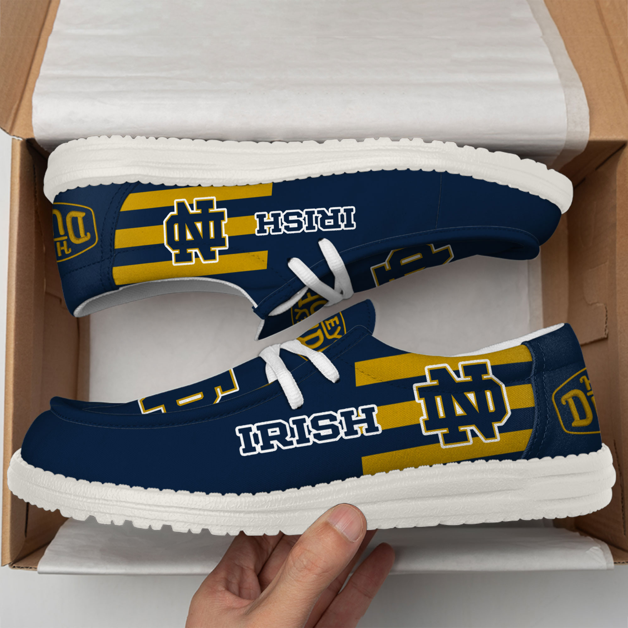 Notre Dame Fighting Irish Hey Dude Canvas Loafer Shoes - Image 3