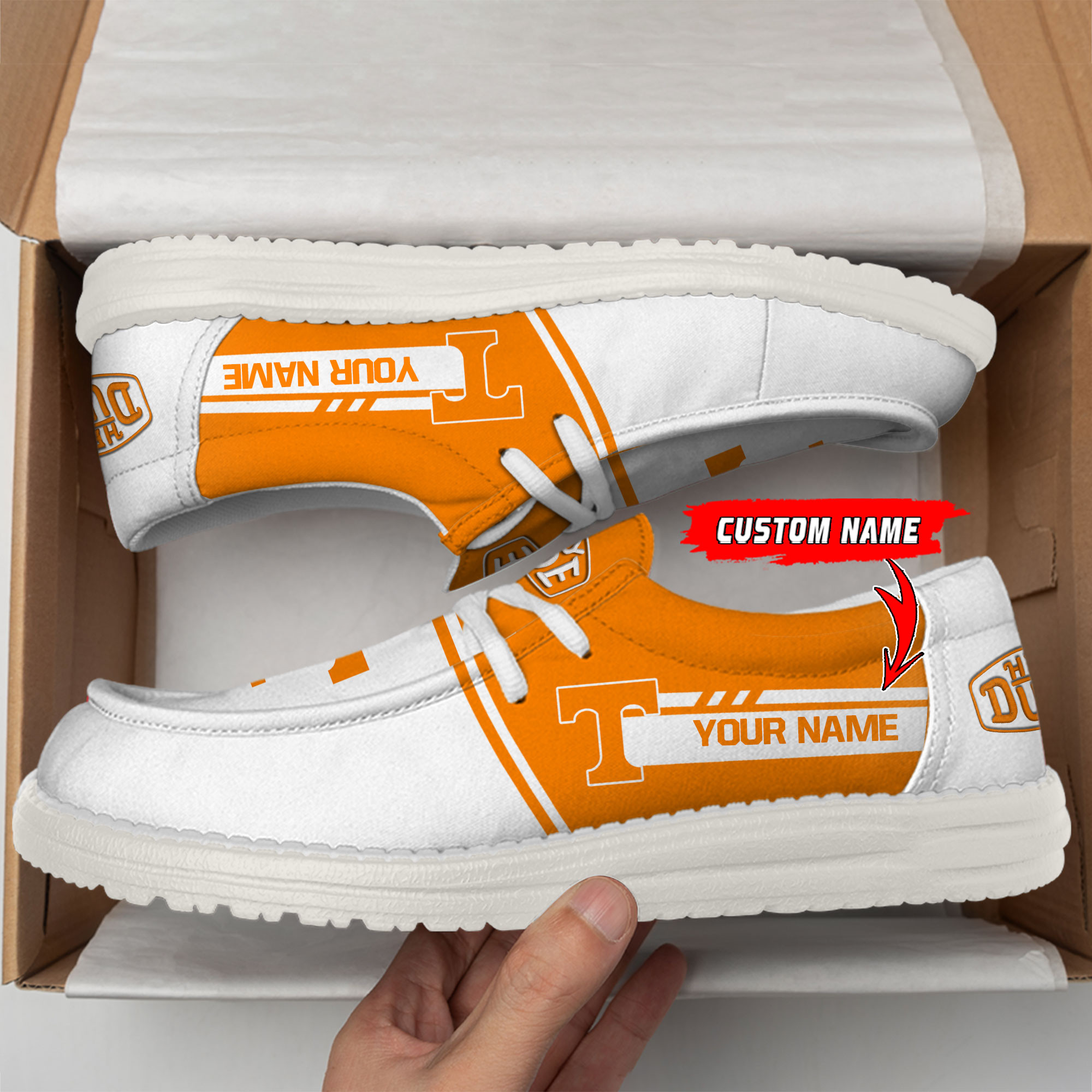 Tennessee Volunteers Football Hey Dude Canvas Loafer Shoes For Men And Women - Image 2