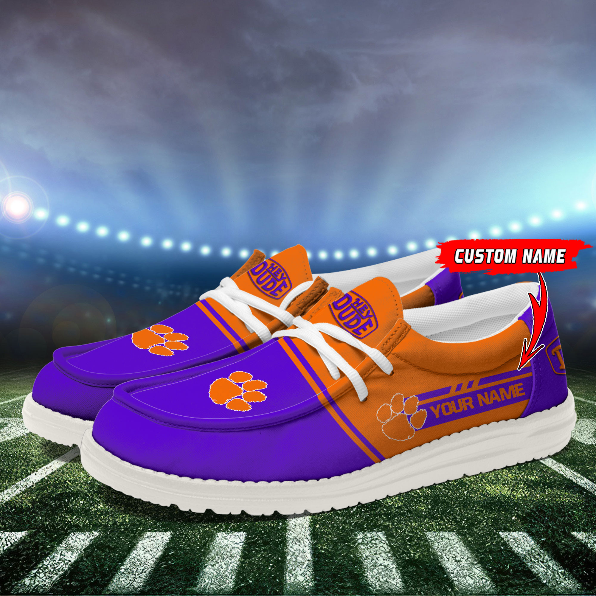 Clemson Tigers Football Hey Dude Canvas Loafer Shoes For Men And Women - Image 3