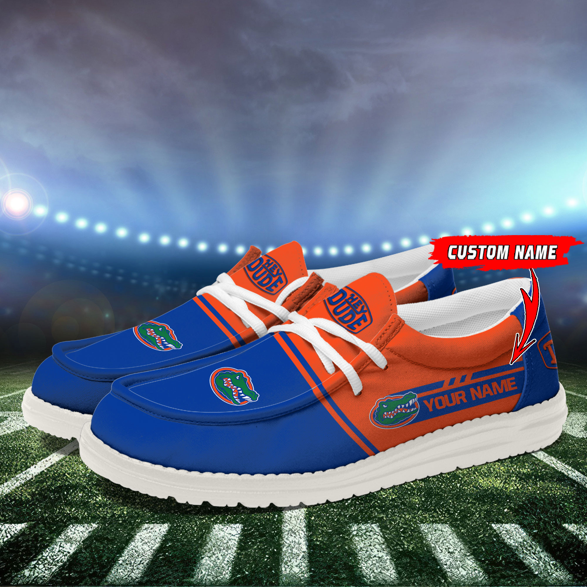 Florida Gators Football Hey Dude Canvas Loafer Shoes For Men And Women - Image 3