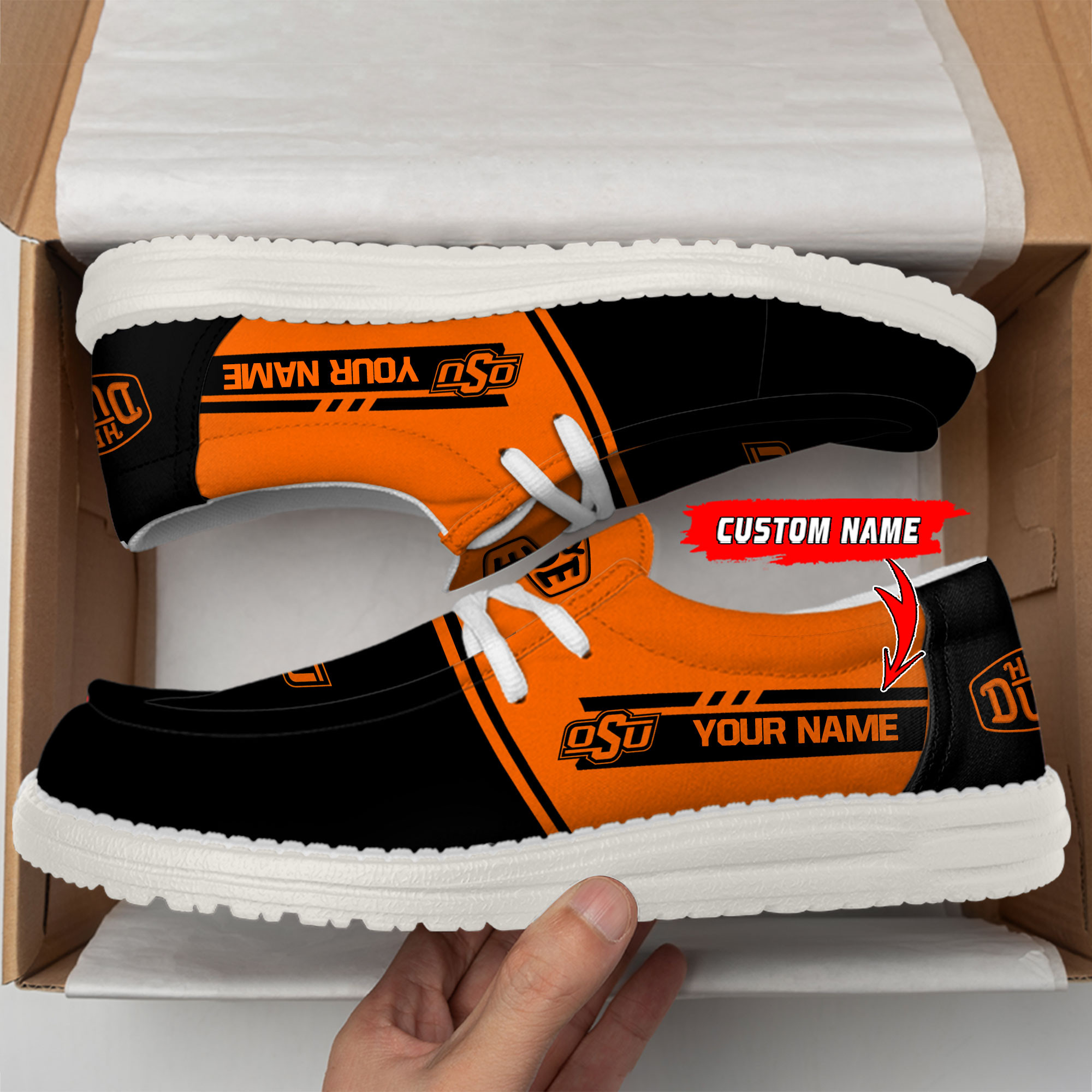 Oklahoma State Cowboys Football Hey Dude Canvas Loafer Shoes For Men And Women - Image 2