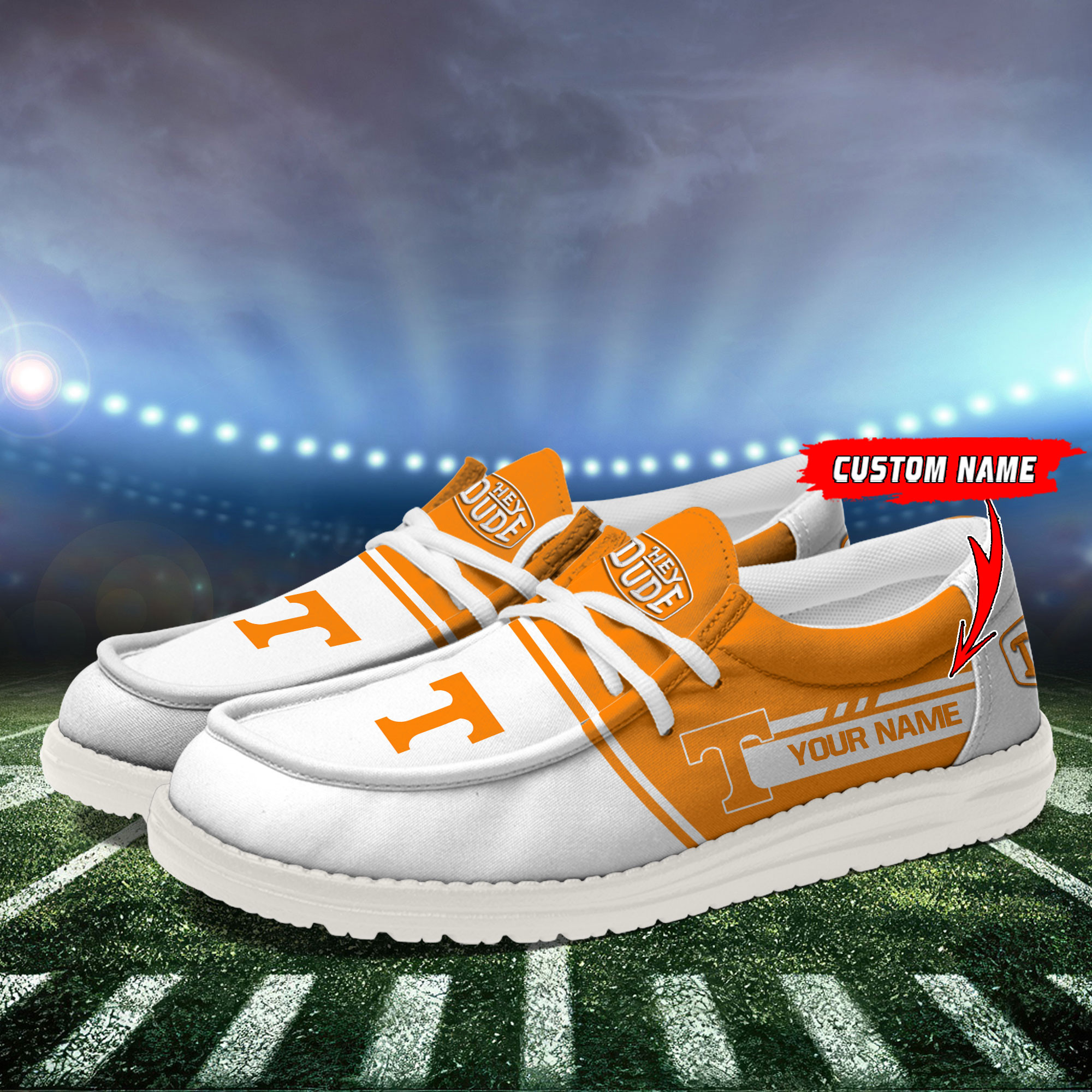 Tennessee Volunteers Football Hey Dude Canvas Loafer Shoes For Men And Women - Image 3