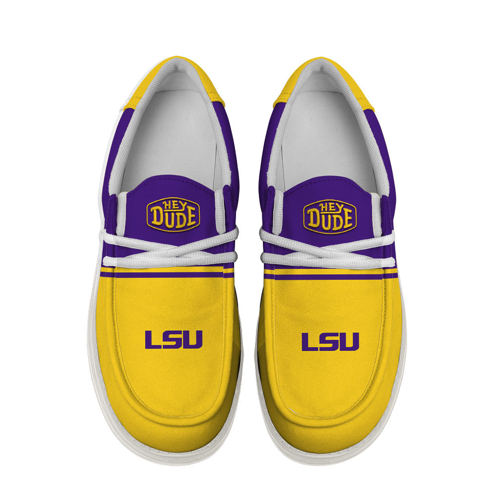 LSU Tigers Football Hey Dude Canvas Loafer Shoes For Men And Women - Image 4