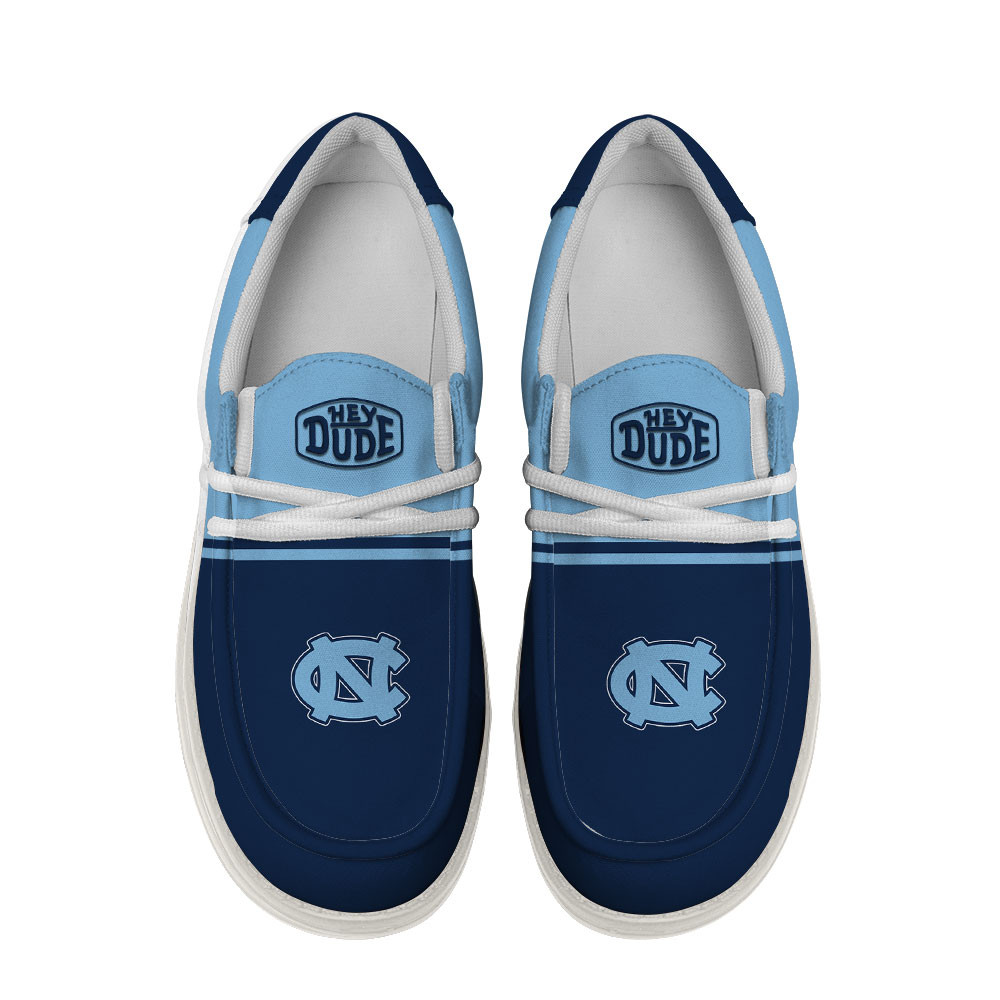 North Carolina Tar Heels Football Hey Dude Canvas Loafer Shoes For Men And Women - Image 4