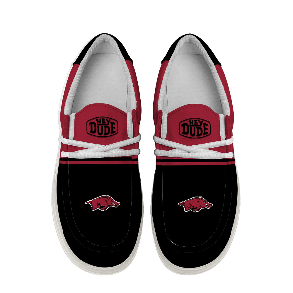 Arkansas Razorbacks Football Hey Dude Canvas Loafer Shoes For Men And Women - Image 4