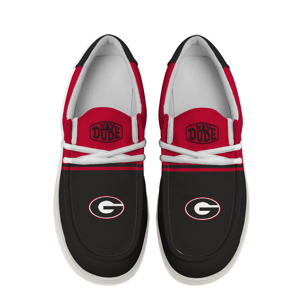Georgia Bulldogs Football Hey Dude Canvas Loafer Shoes For Men And Women - Image 4