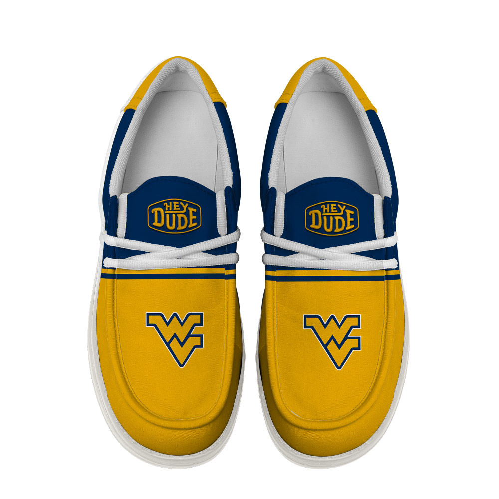 West Virginia Mountaineers Football Hey Dude Canvas Loafer Shoes For Men And Women - Image 4