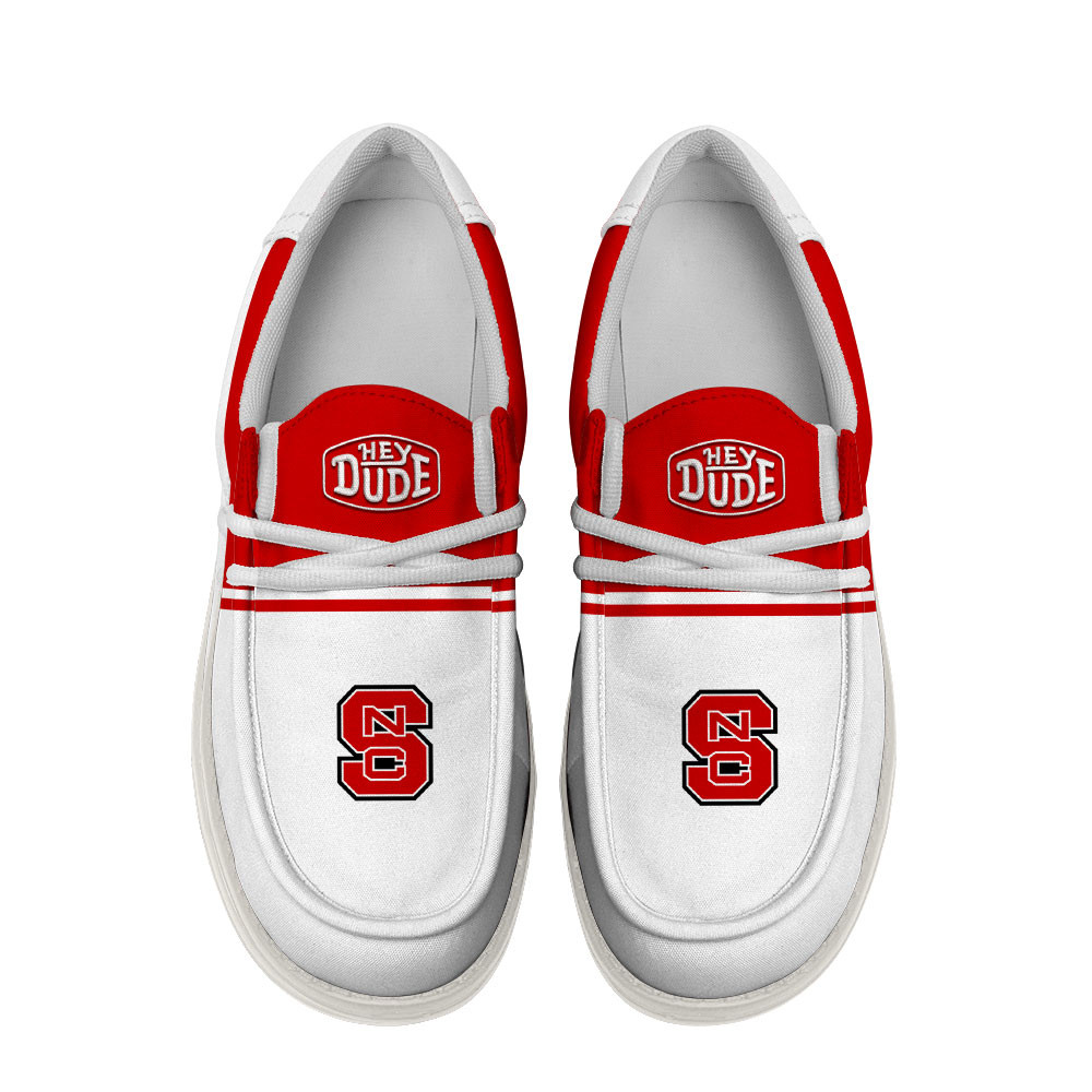 NC State Wolfpack Football Hey Dude Canvas Loafer Shoes For Men And Women - Image 4