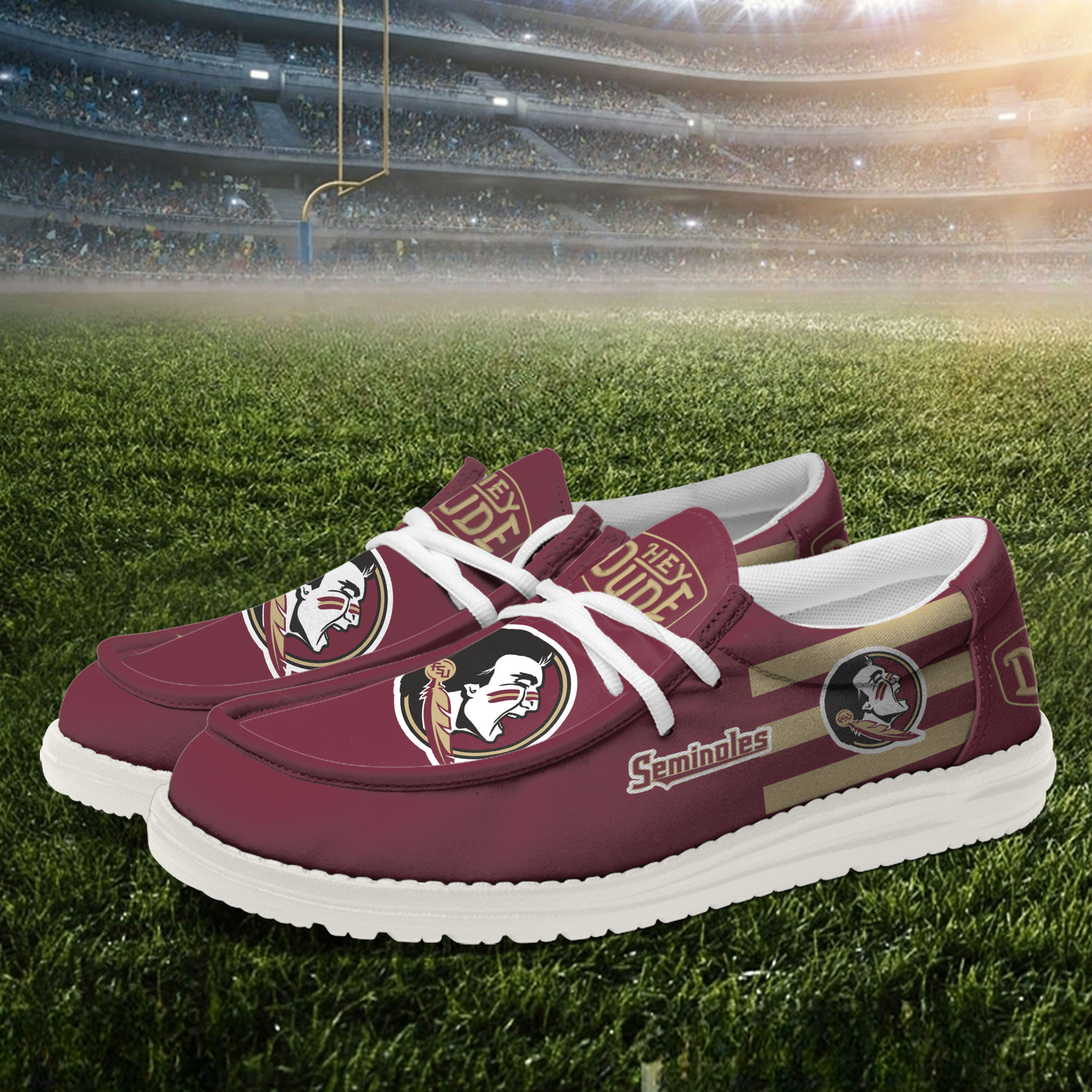 Florida State Seminoles Hey Dude Canvas Loafer Shoes - Image 2