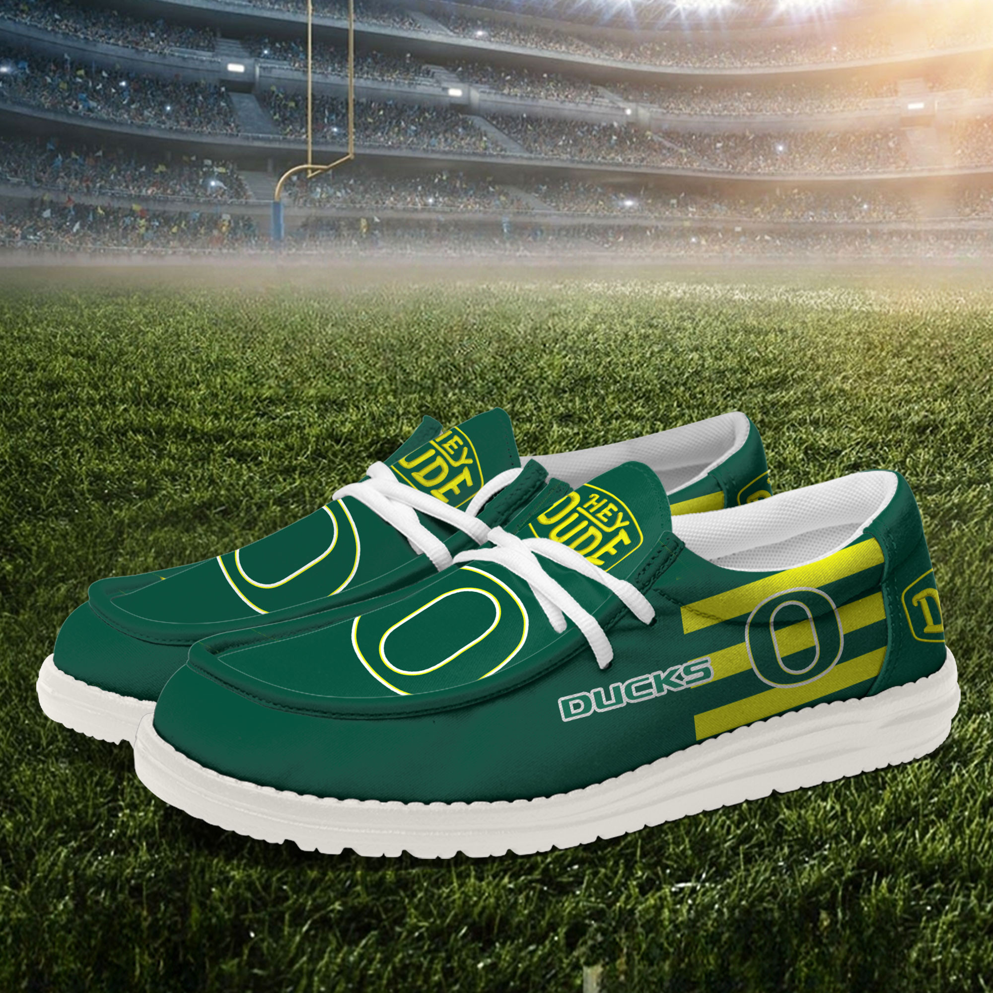 Oregon Ducks Hey Dude Canvas Loafer Shoes - Image 2
