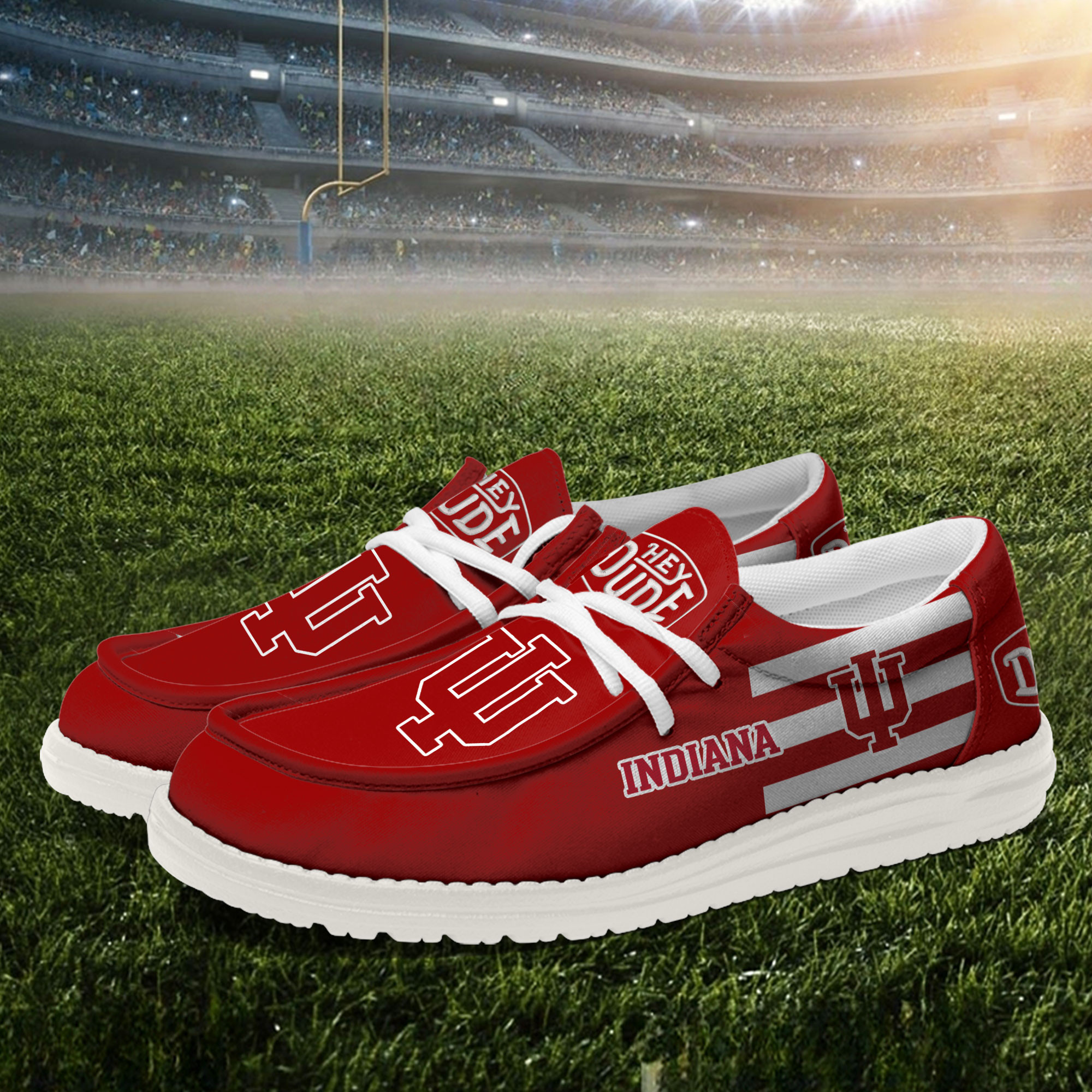 Indiana Hoosiers Hey Dude Canvas Loafer Shoes - Image 2