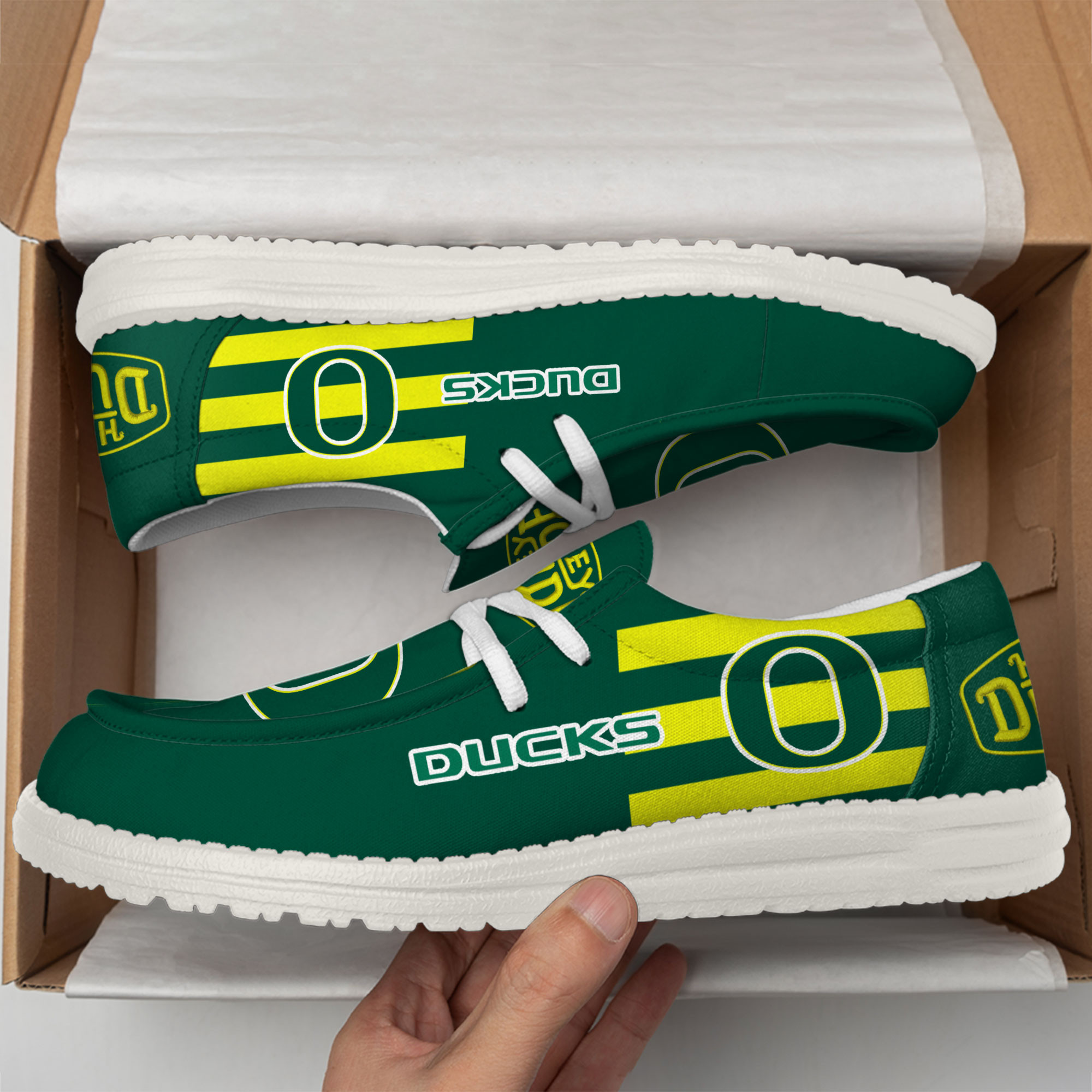 Oregon Ducks Hey Dude Canvas Loafer Shoes - Image 3