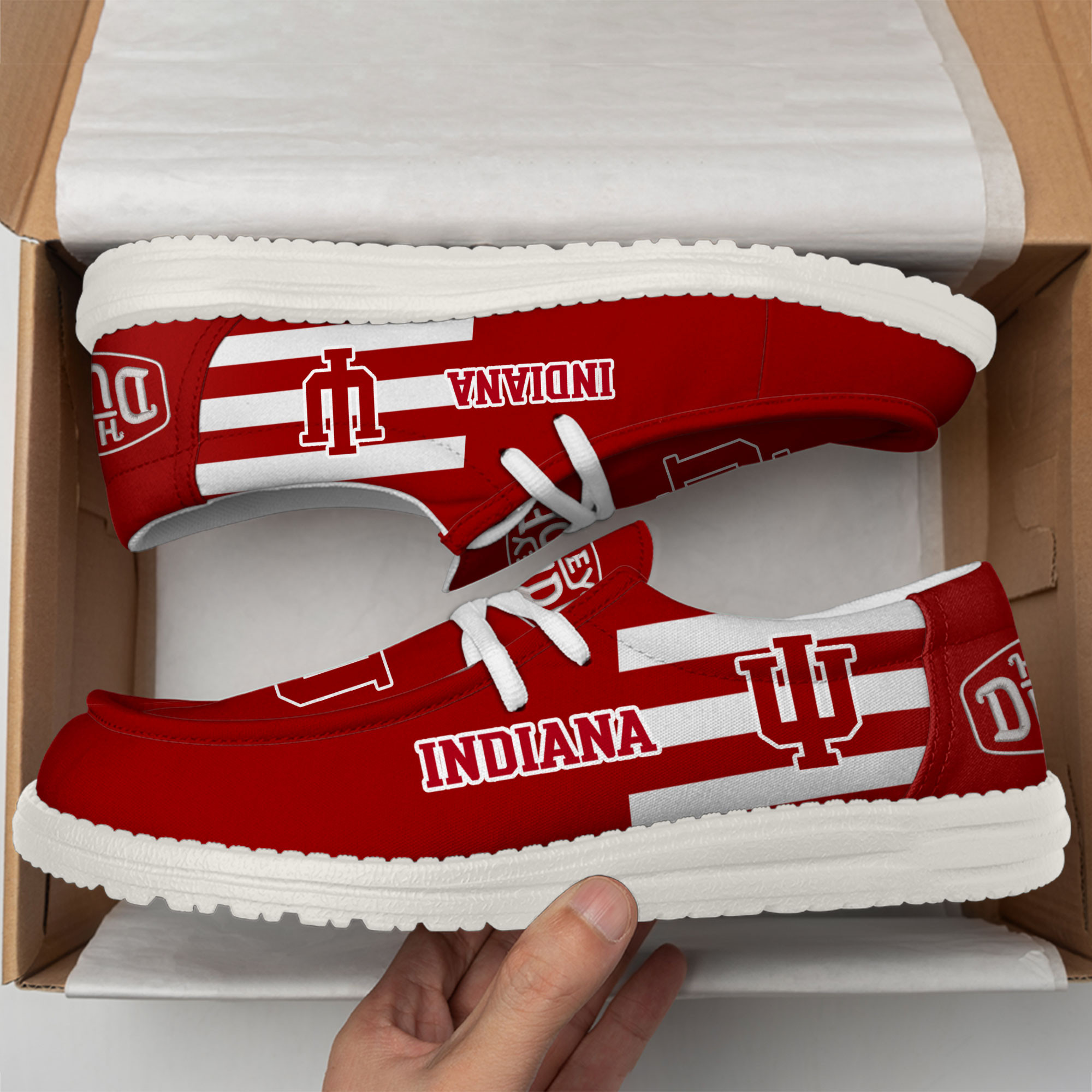 Indiana Hoosiers Hey Dude Canvas Loafer Shoes - Image 3