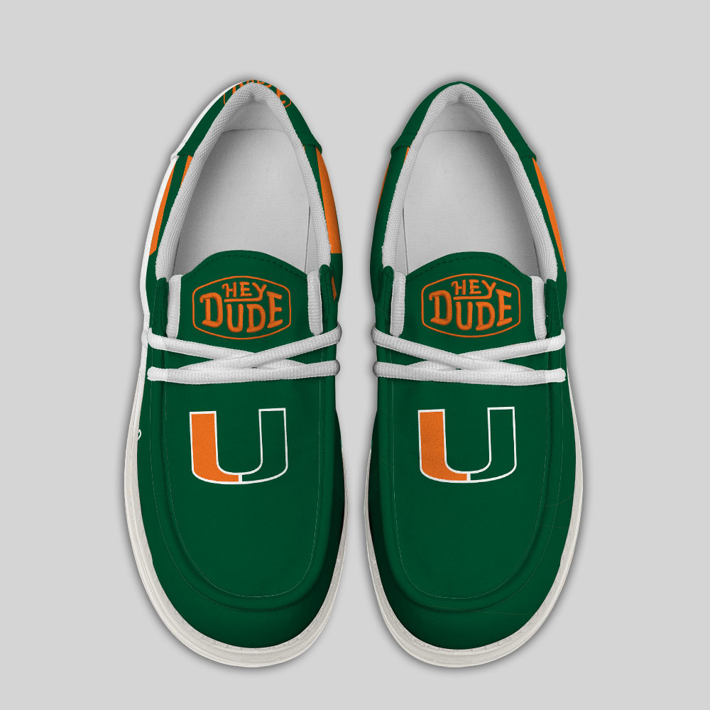 Miami Hurricanes Hey Dude Canvas Loafer Shoes - Image 4
