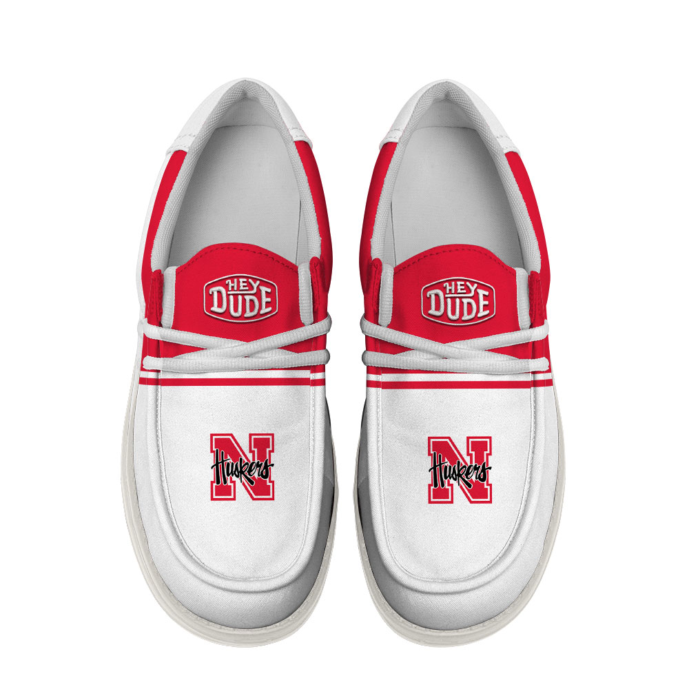 Nebraska Cornhuskers Football Hey Dude Canvas Loafer Shoes For Men And Women - Image 4