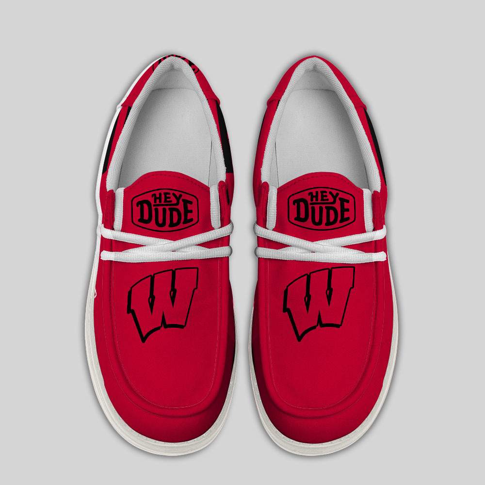 Wisconsin Badgers Hey Dude Canvas Loafer Shoes - Image 4