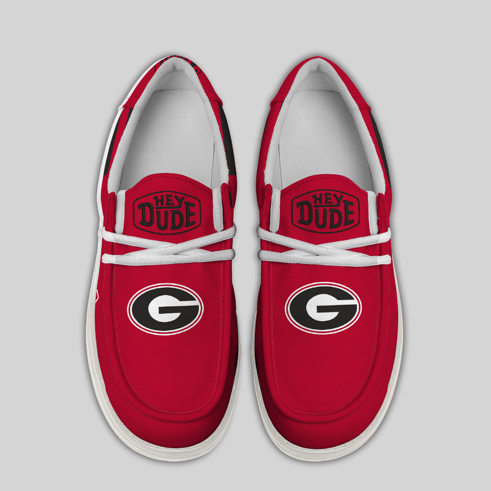 Georgia Bulldogs Hey Dude Canvas Loafer Shoes - Image 4