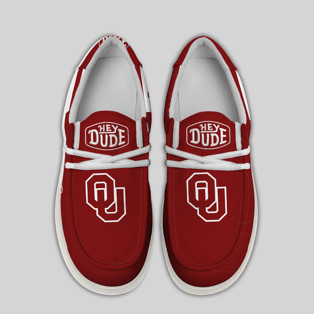 Oklahoma Sooners Hey Dude Canvas Loafer Shoes - Image 4