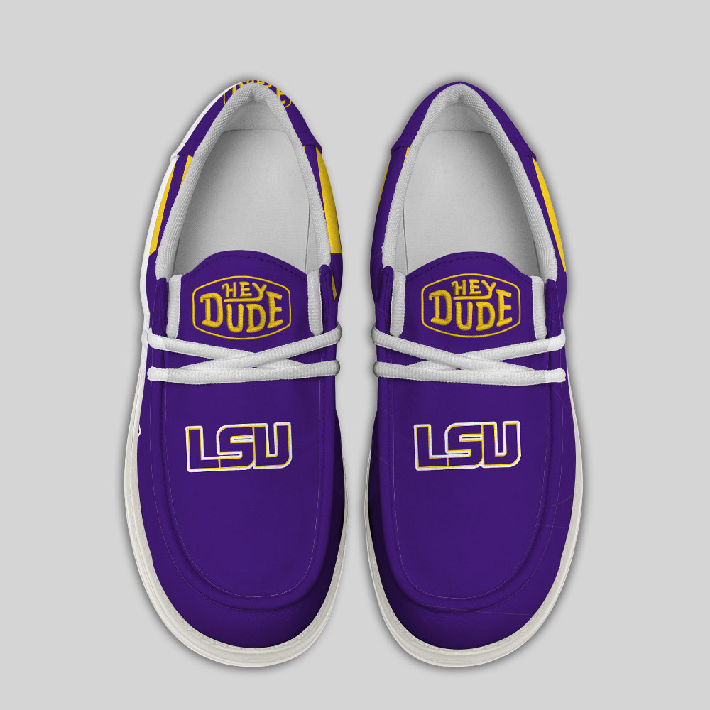 LSU Tigers Hey Dude Canvas Loafer Shoes - Image 4