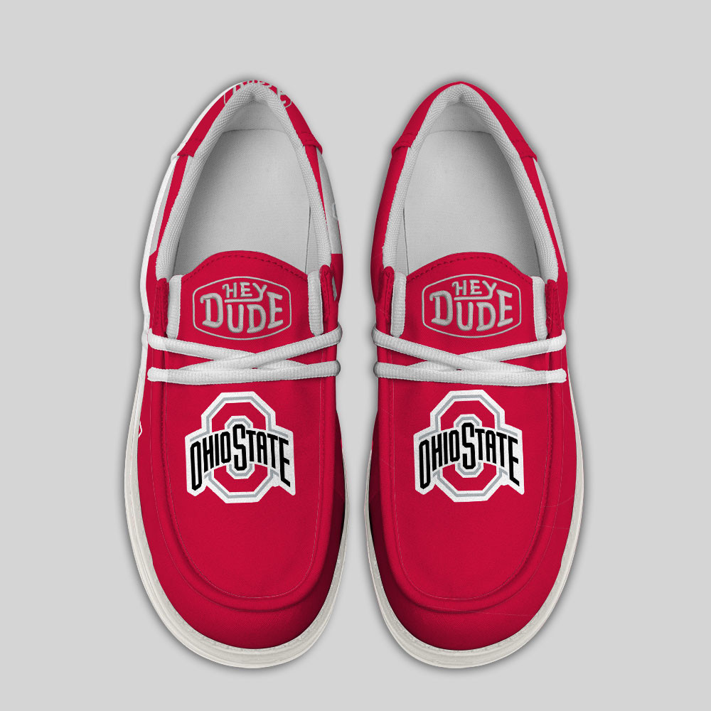 Ohio State Buckeyes Hey Dude Canvas Loafer Shoes - Image 4