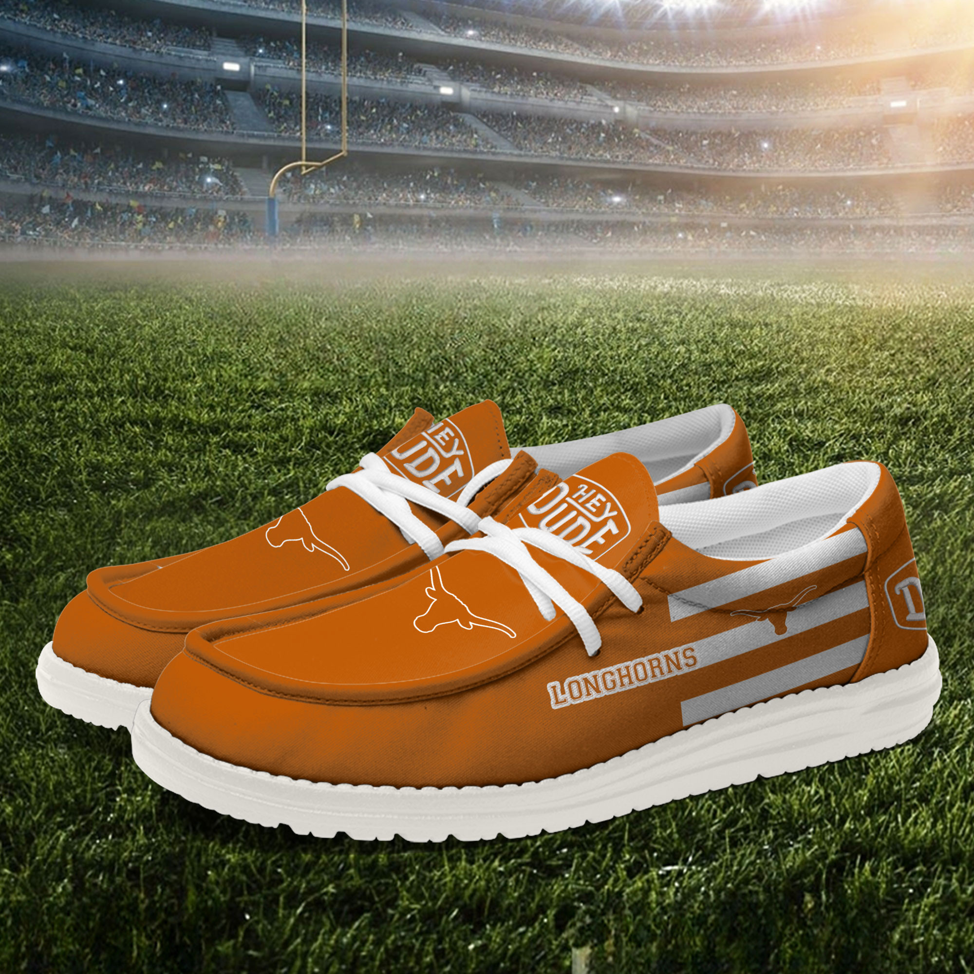 Texas Longhorns Hey Dude Canvas Loafer Shoes - Image 2