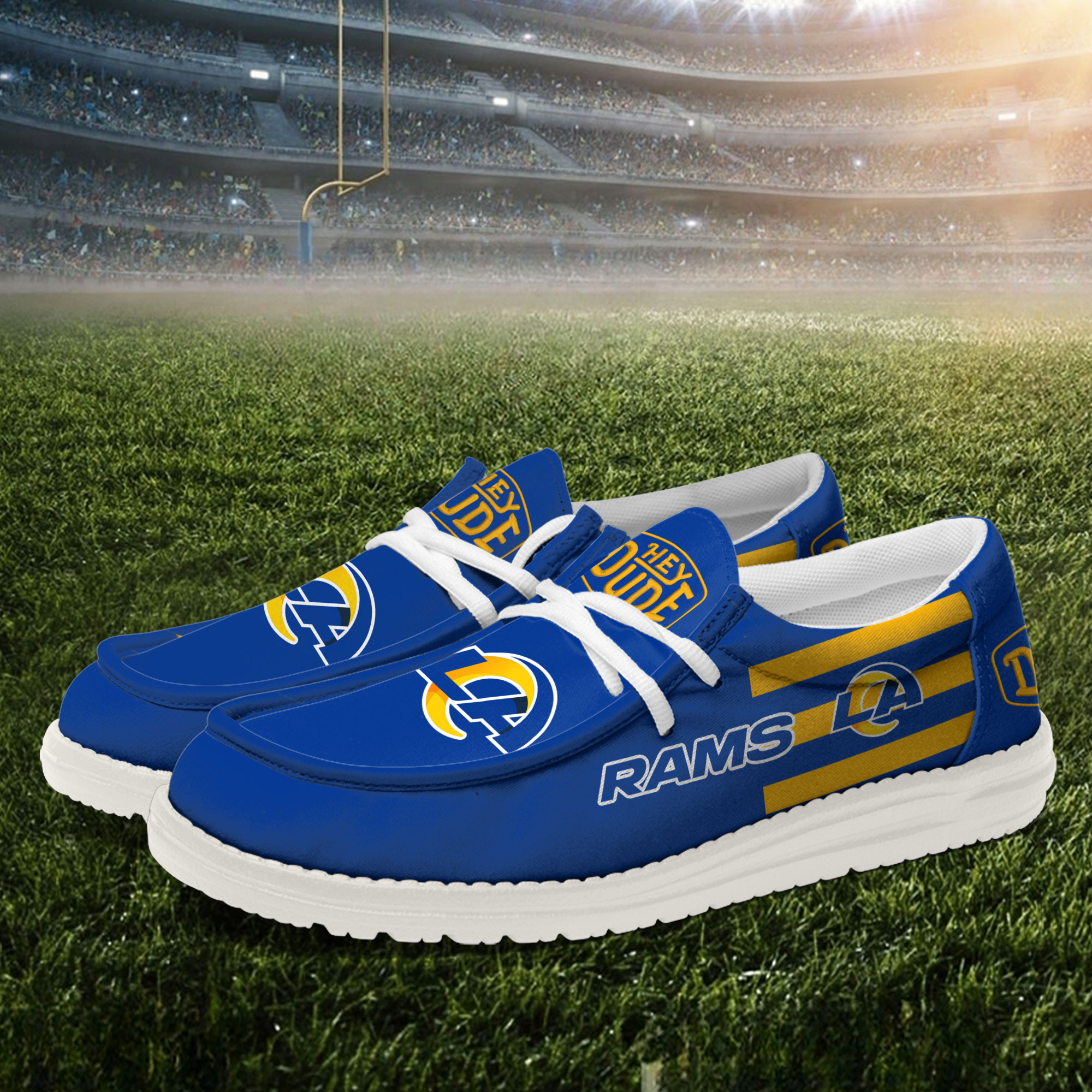 Los Angeles Rams Football Hey Dude Canvas Loafer Shoes - Image 2