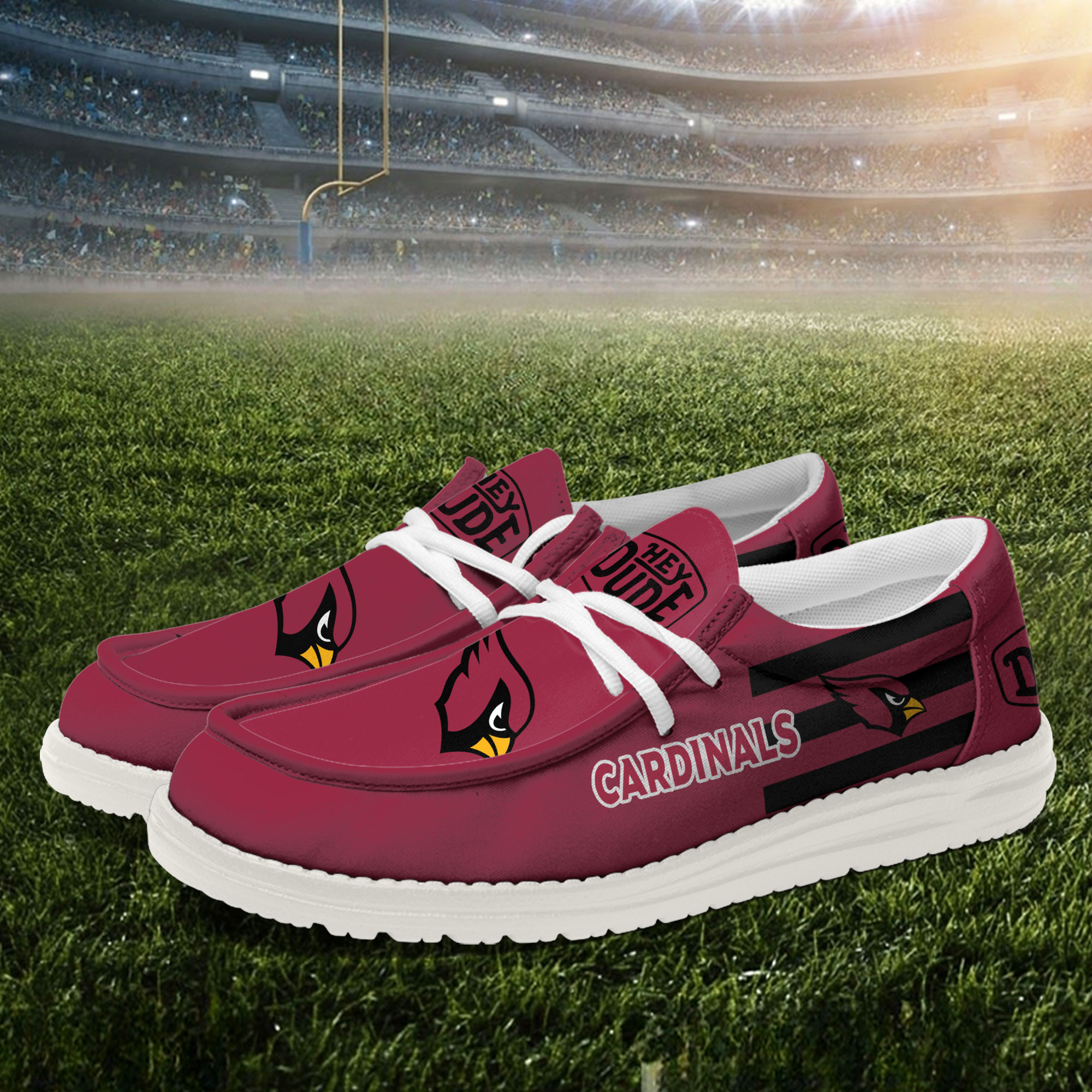 Arizona Cardinals Football Hey Dude Canvas Loafer Shoes - Image 2