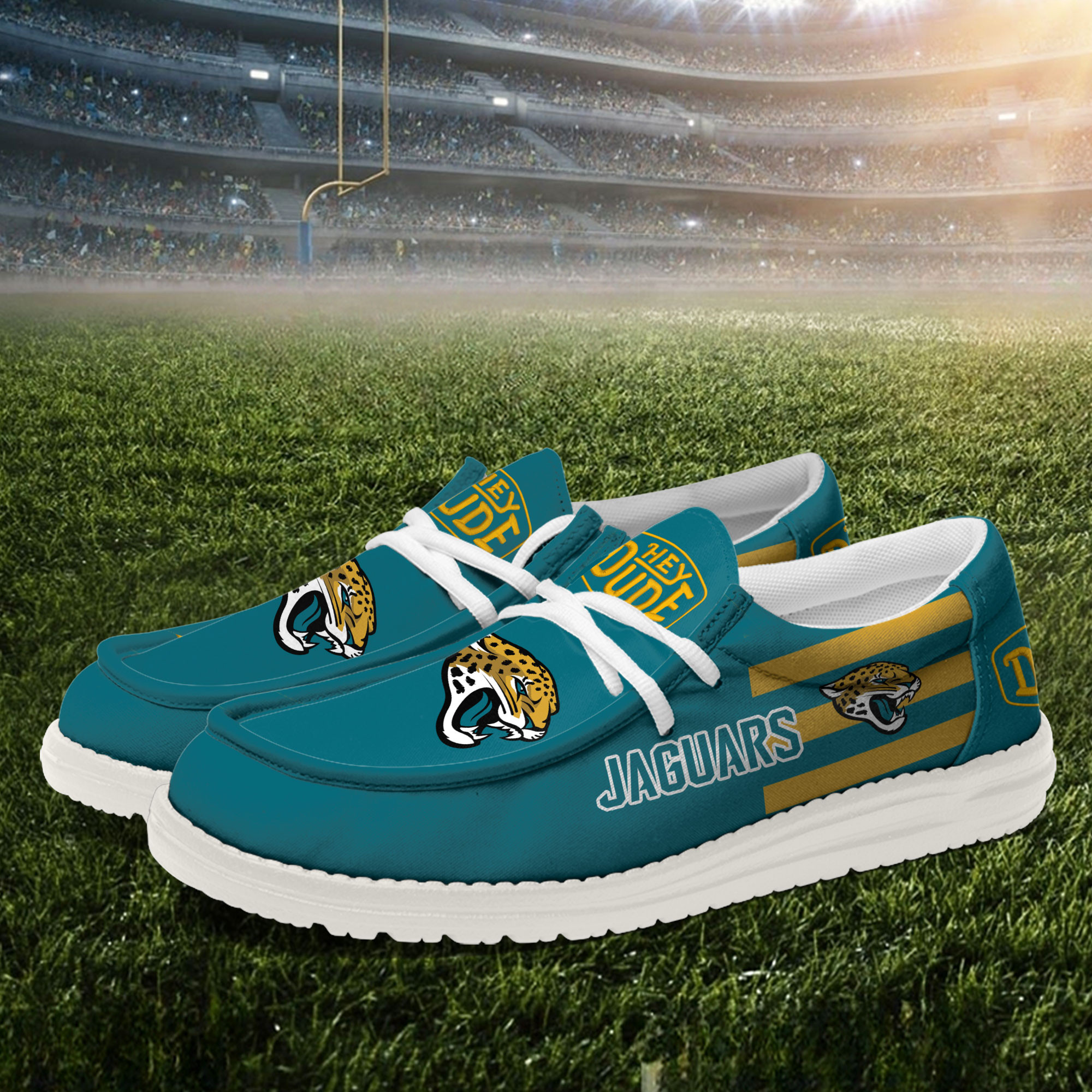 Jacksonville Jaguars Football Hey Dude Canvas Loafer Shoes - Image 2