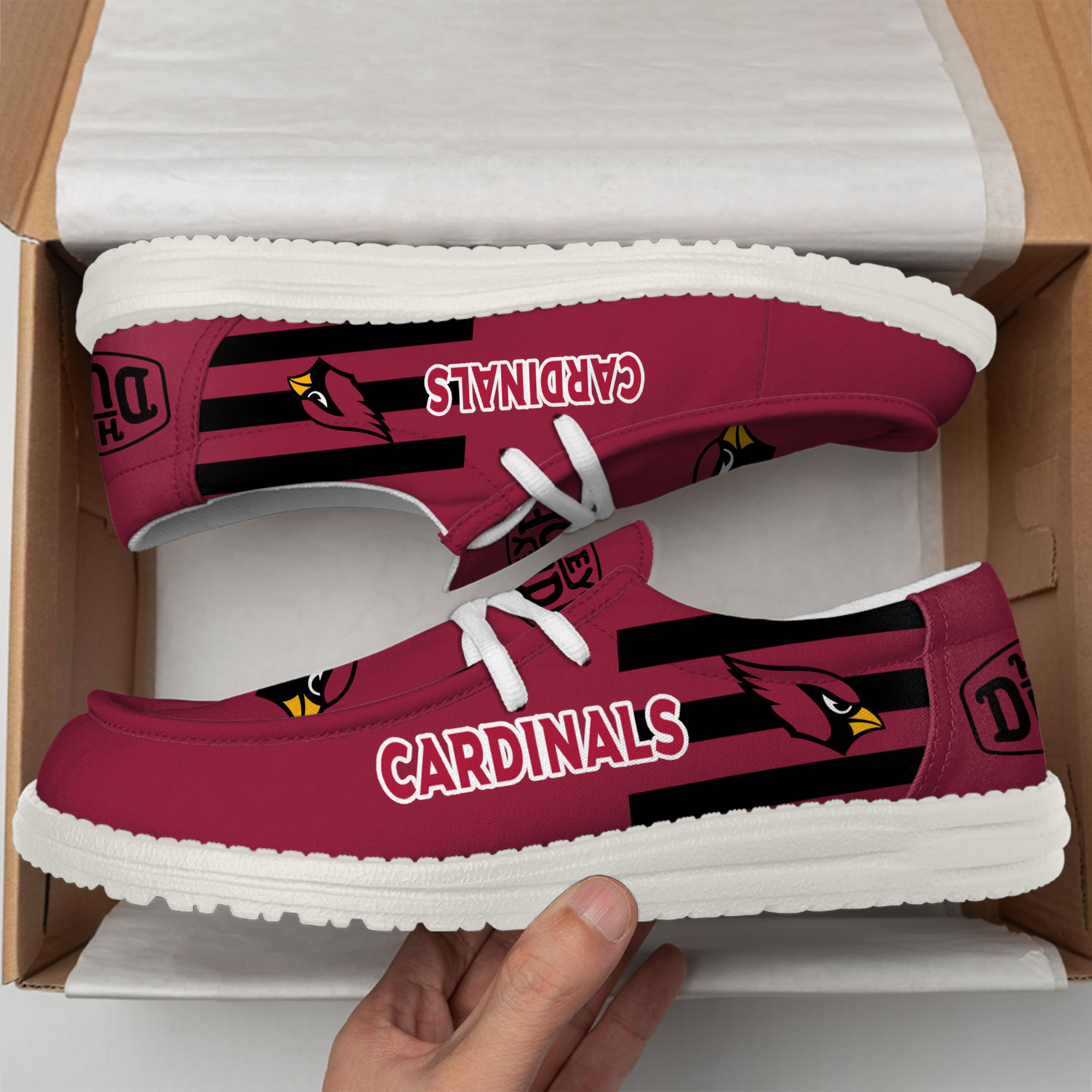 Arizona Cardinals Football Hey Dude Canvas Loafer Shoes - Image 3
