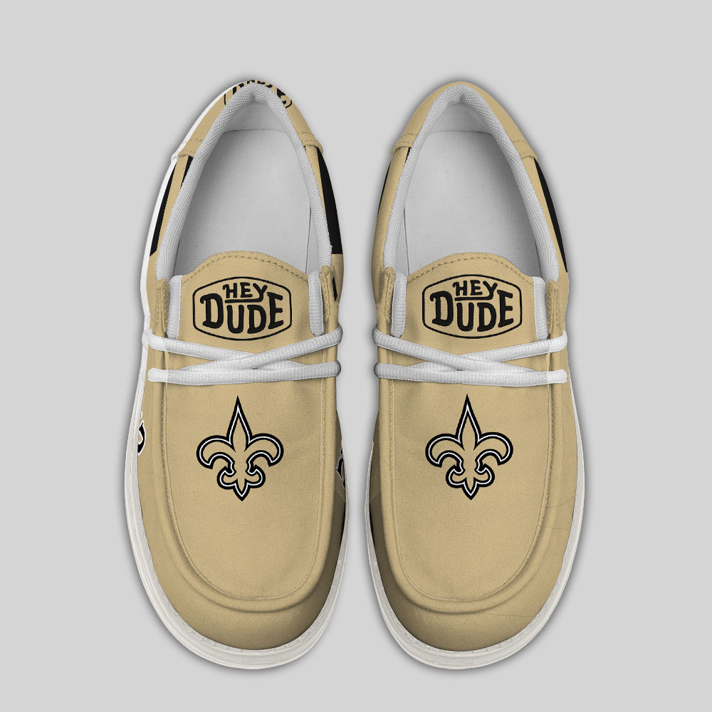 New Orleans Saints Football Hey Dude Canvas Loafer Shoes - Image 4