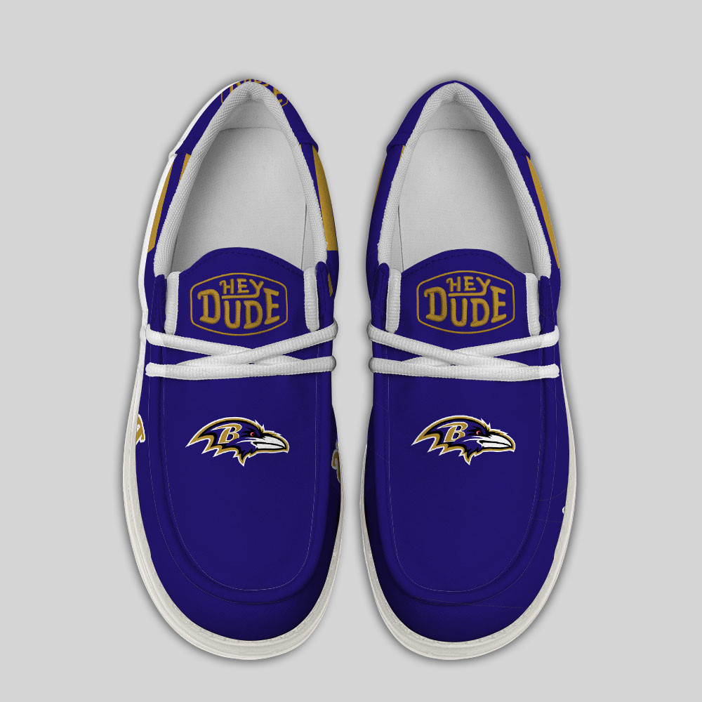 Baltimore Ravens Football Hey Dude Canvas Loafer Shoes - Image 4