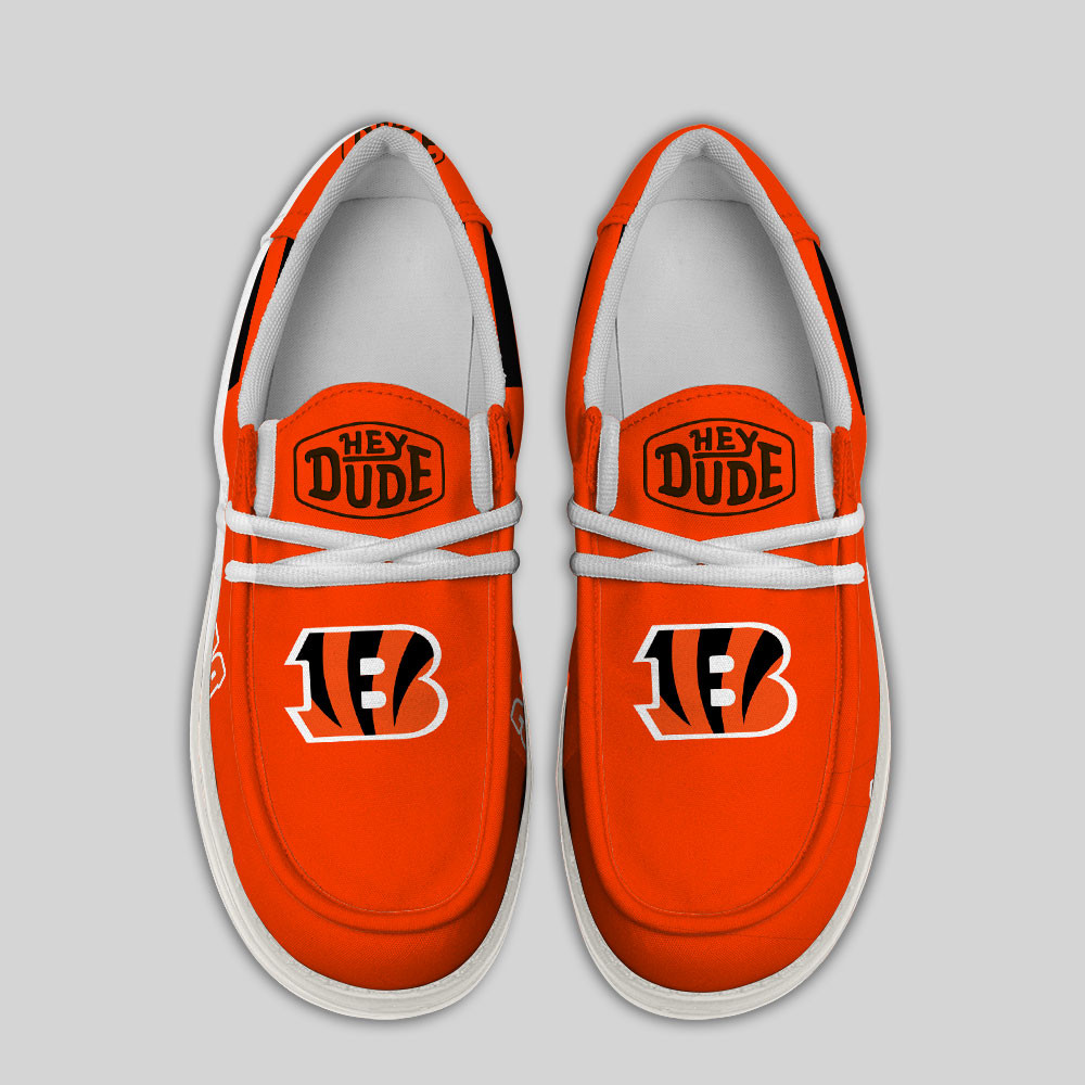Cincinnati Bengals Football Hey Dude Canvas Loafer Shoes - Image 4