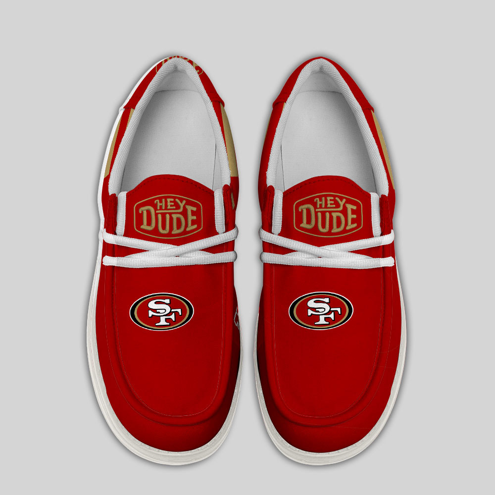 San Francisco 49ers Football Hey Dude Canvas Loafer Shoes - Image 4
