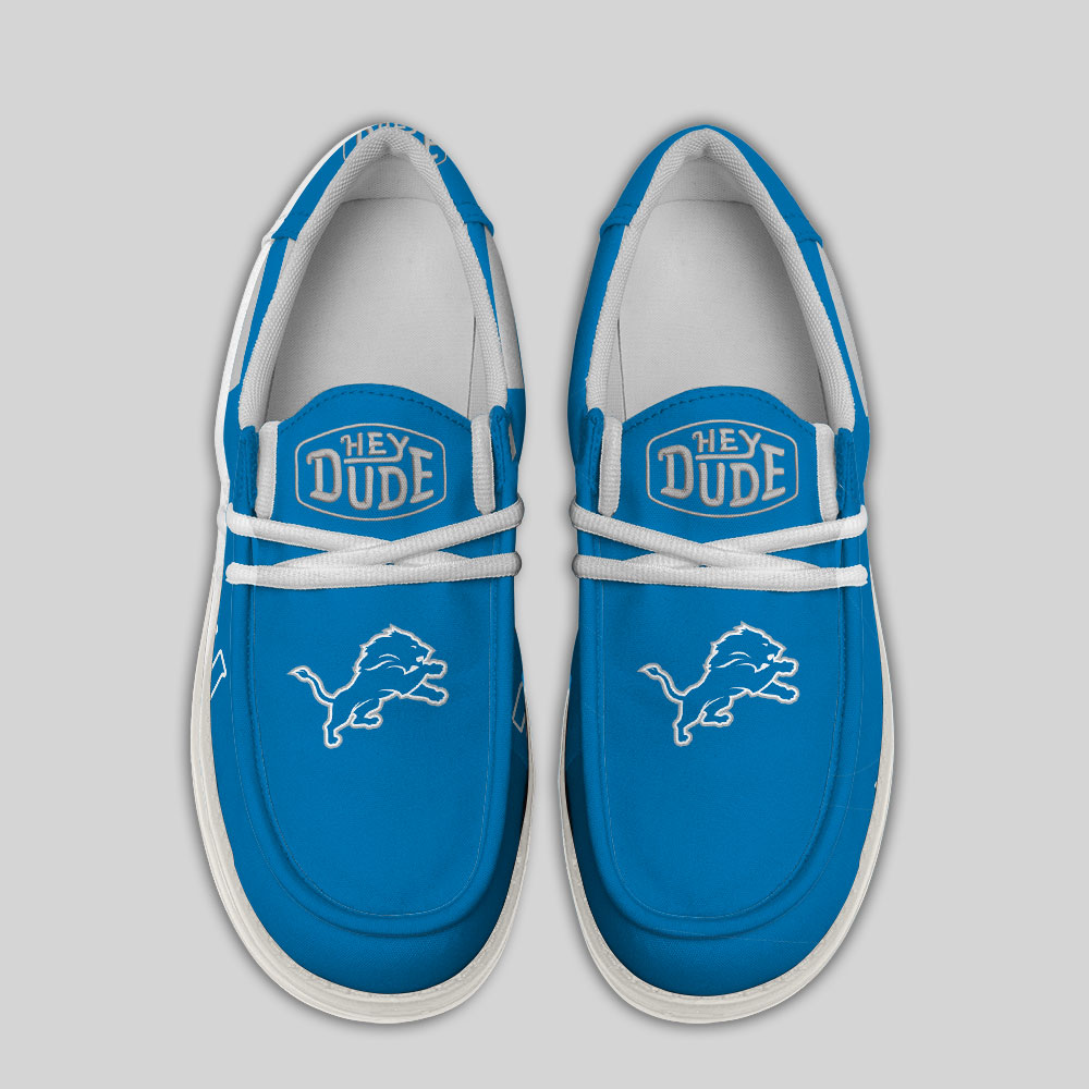 Detroit Lions Football Hey Dude Canvas Loafer Shoes - Image 4