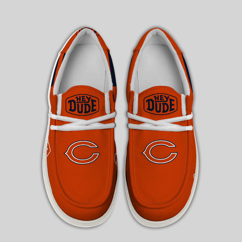 Chicago Bears Football Hey Dude Canvas Loafer Shoes - Image 4