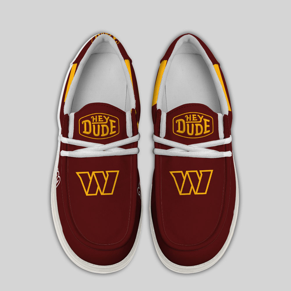 Washington Commanders Football Hey Dude Canvas Loafer Shoes - Image 4