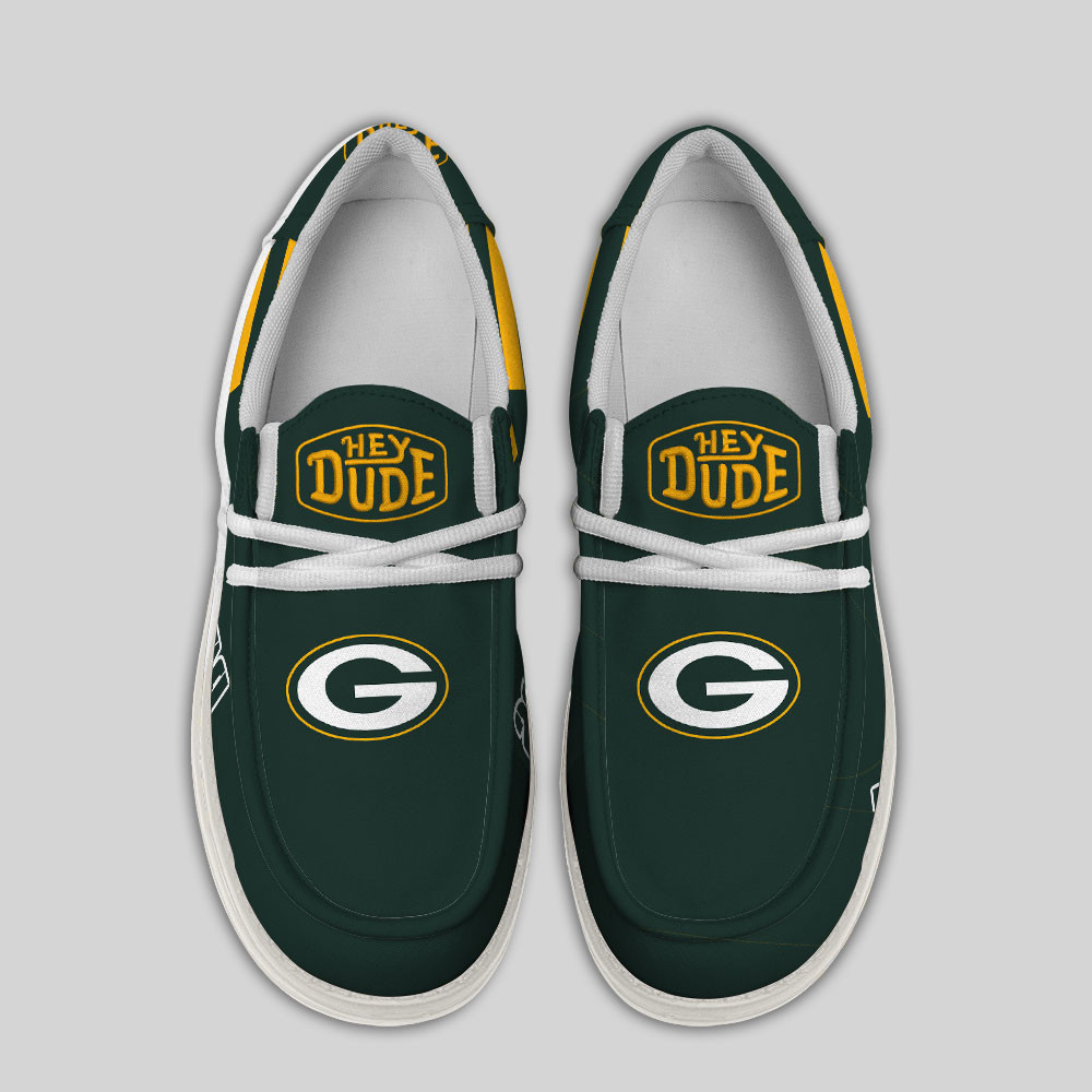 Green Bay Packers Football Hey Dude Canvas Loafer Shoes - Image 4