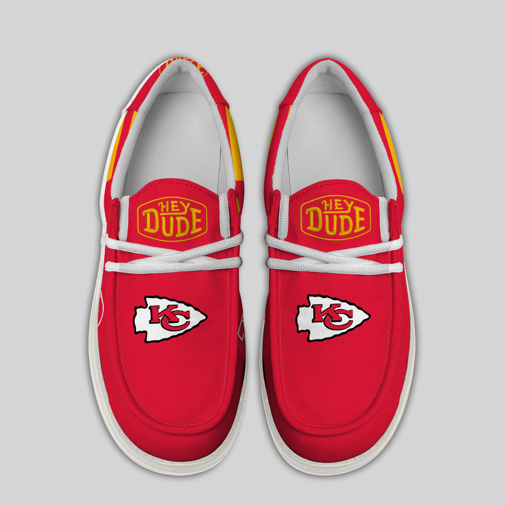 Kansas City Chiefs Football Hey Dude Canvas Loafer Shoes - Image 4