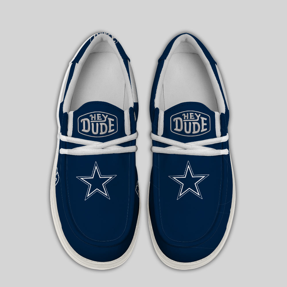 Dallas Cowboys Football Hey Dude Canvas Loafer Shoes - Image 4