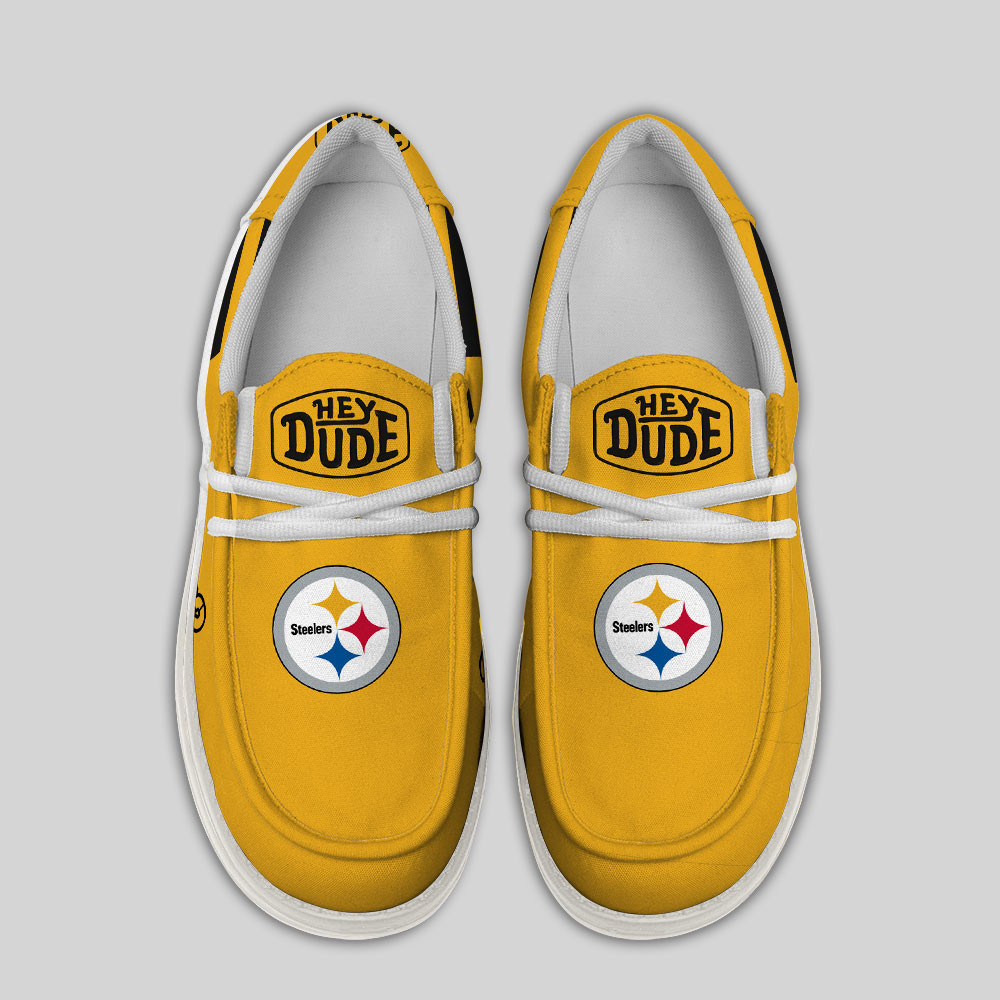 Pittsburgh Steelers Football Hey Dude Canvas Loafer Shoes - Image 4