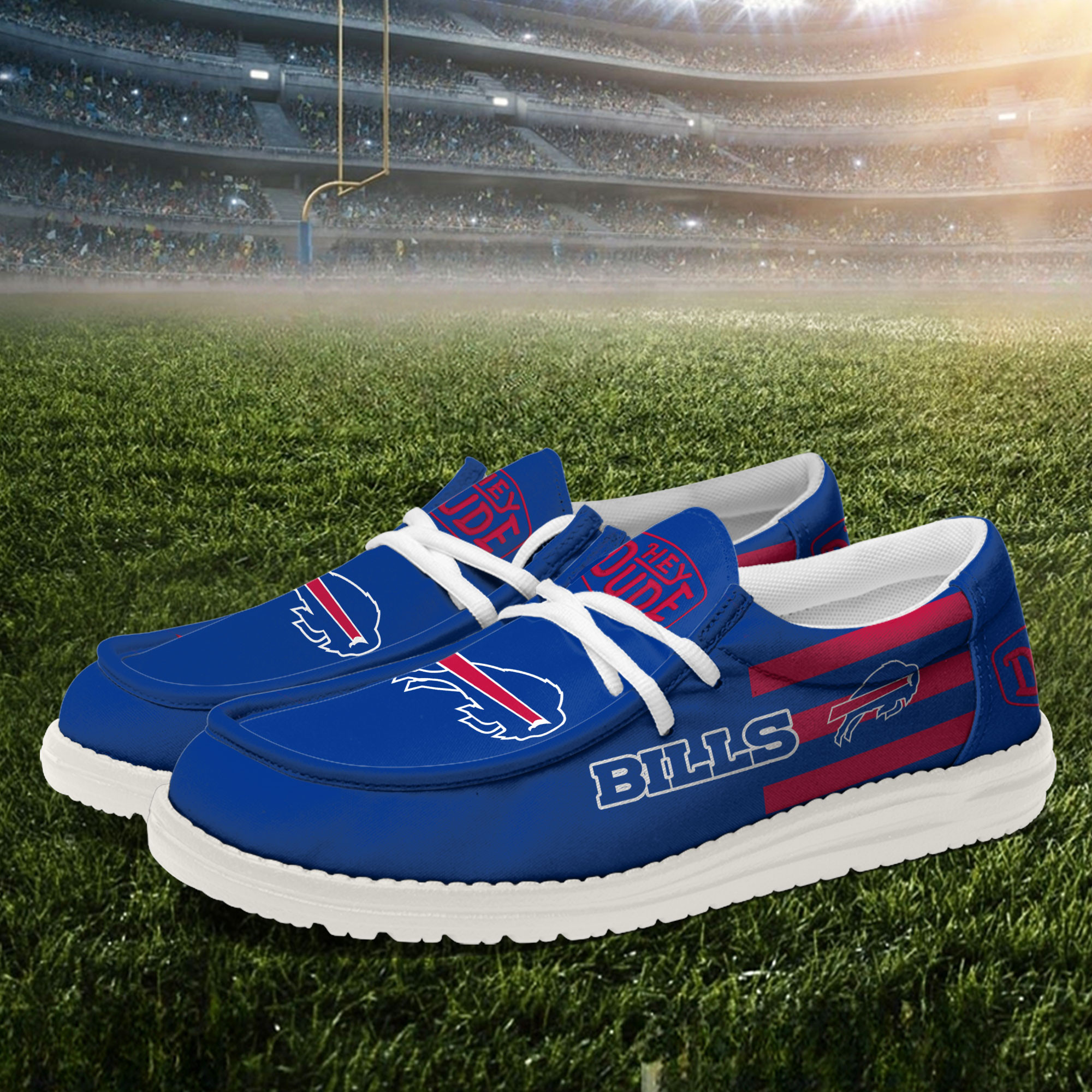 Buffalo Bills Football Hey Dude Canvas Loafer Shoes - Image 2
