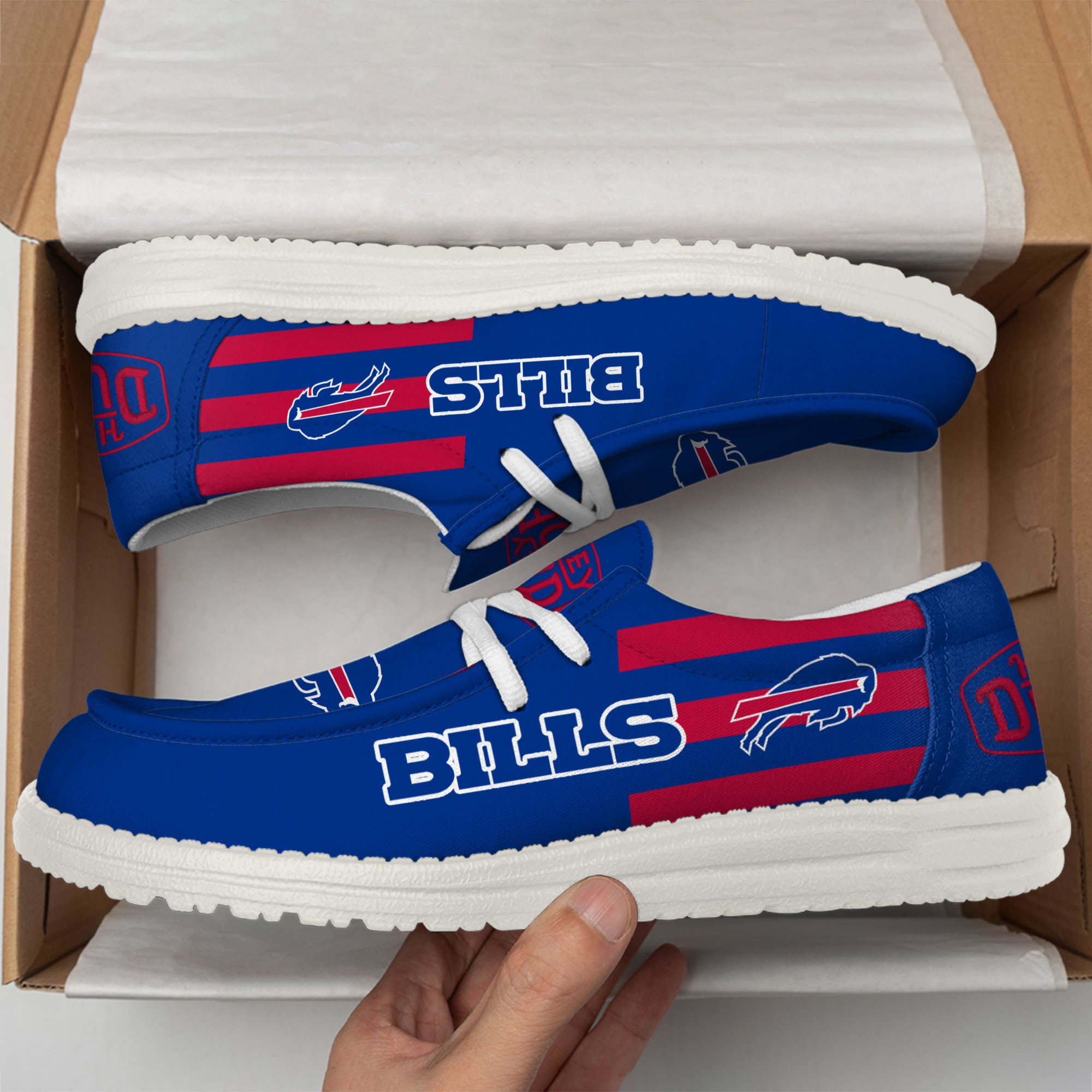 Buffalo Bills Football Hey Dude Canvas Loafer Shoes - Image 3